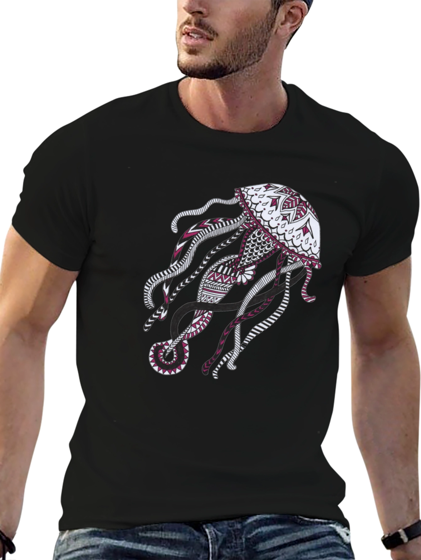 Jellyfish Graphic Black Tee