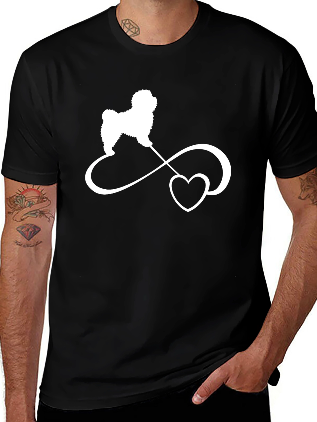 Dog Lover T-Shirt with Heart & Infinity