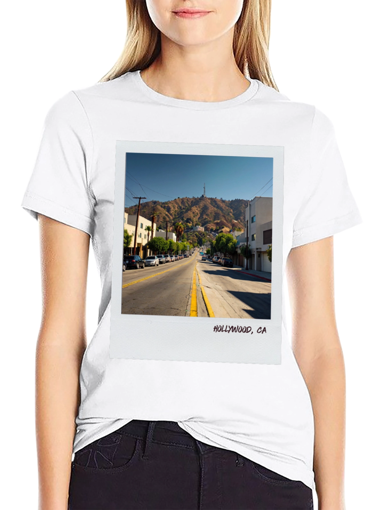Hollywood CA Street Scene Graphic Tee