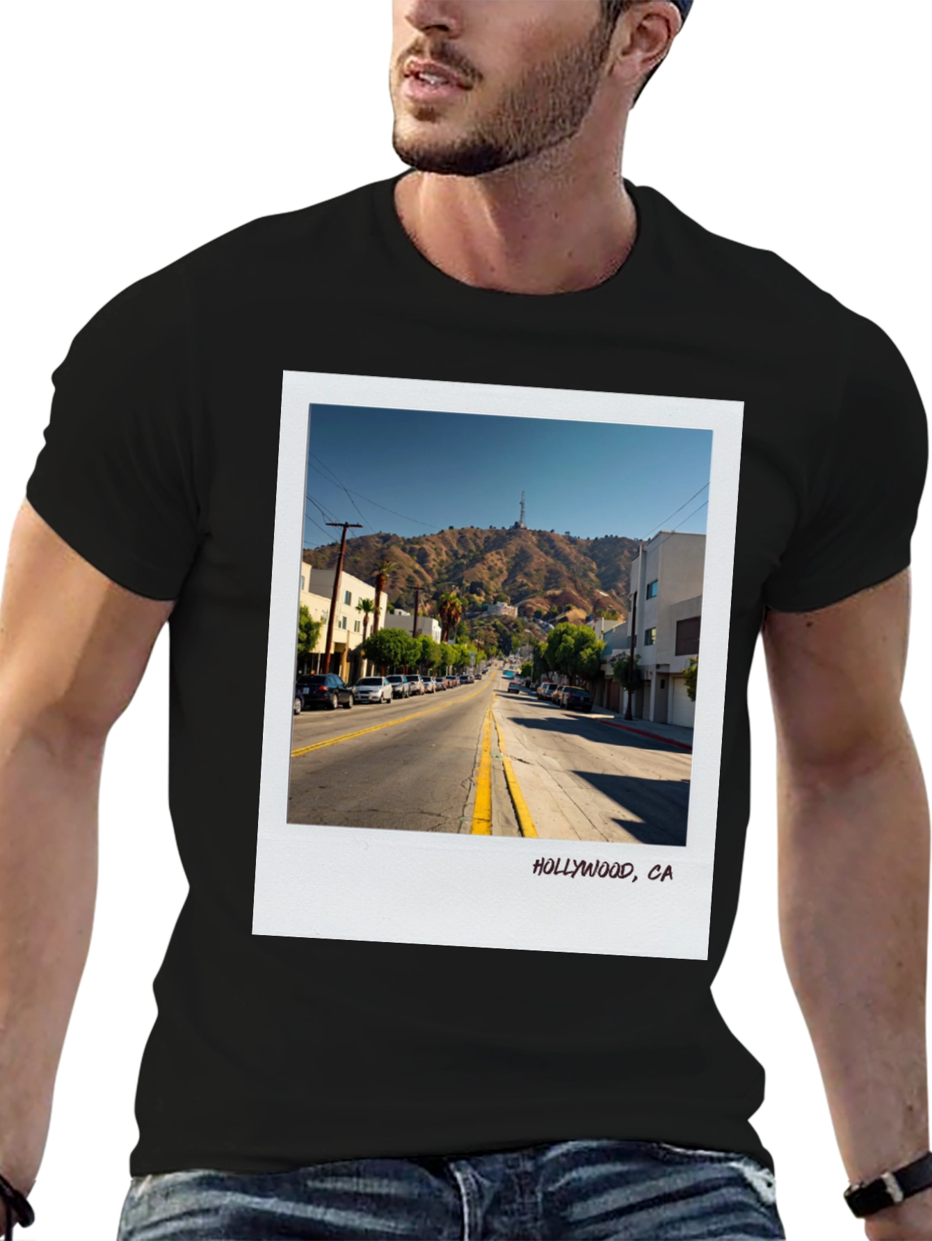 Hollywood CA Street Scene Graphic Tee