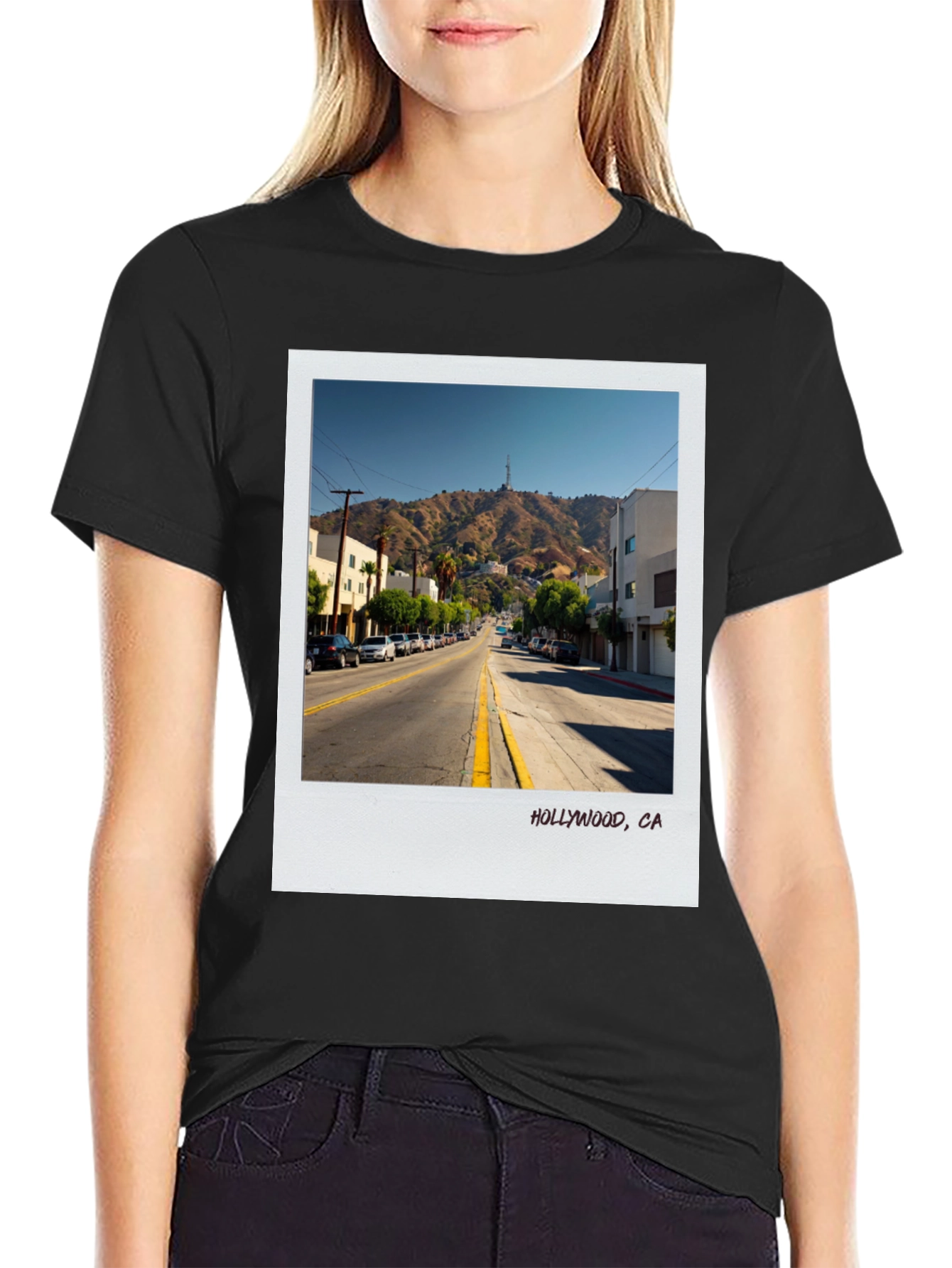 Hollywood CA Street Scene Graphic Tee