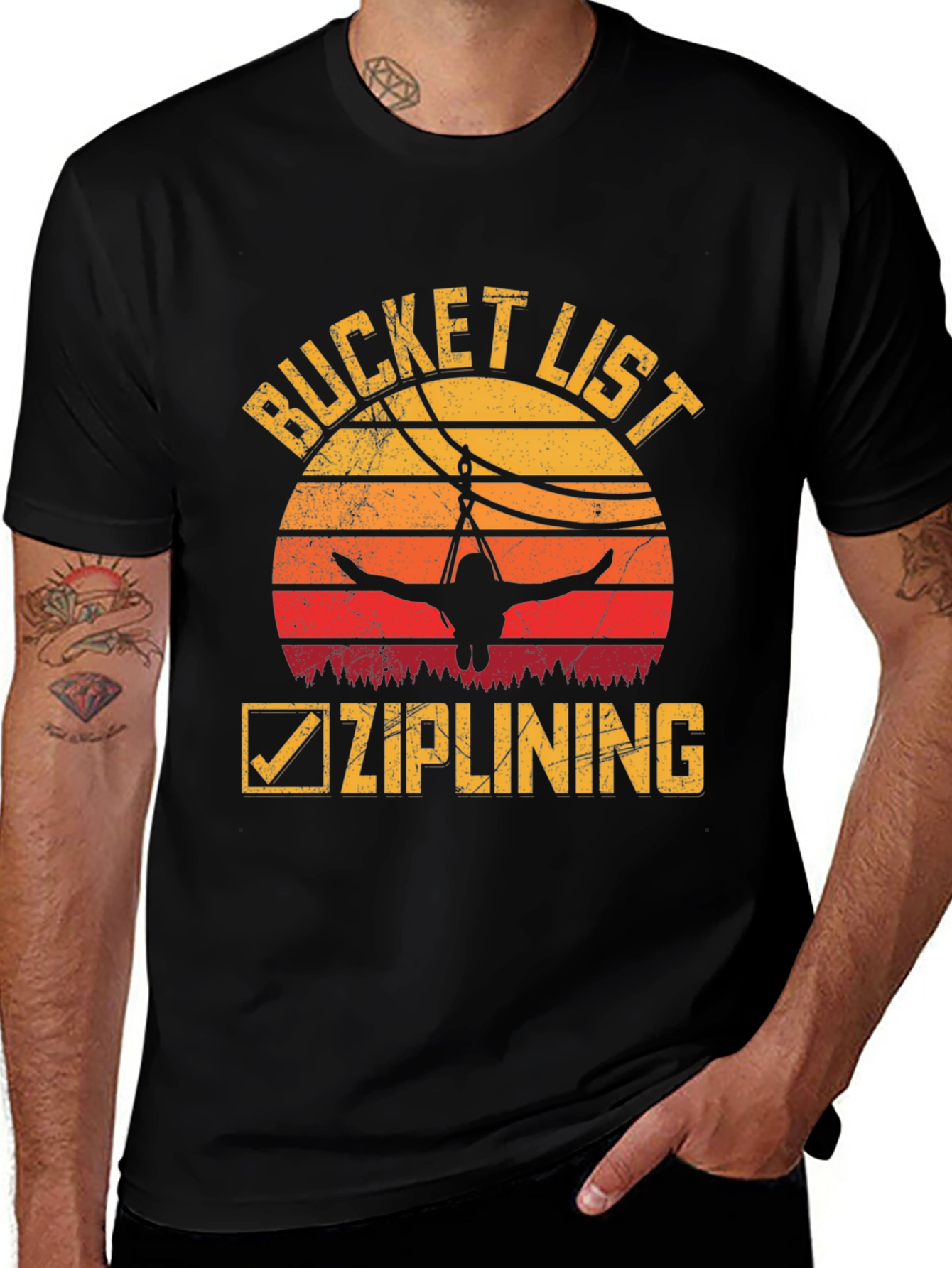 Bucket List Ziplining Graphic Tee