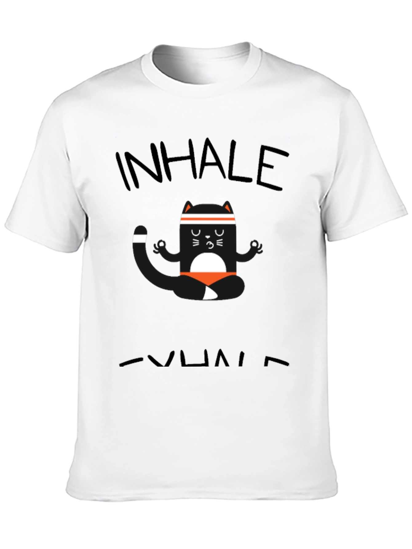 Inhale Exhale Yoga Cat Black T-Shirt