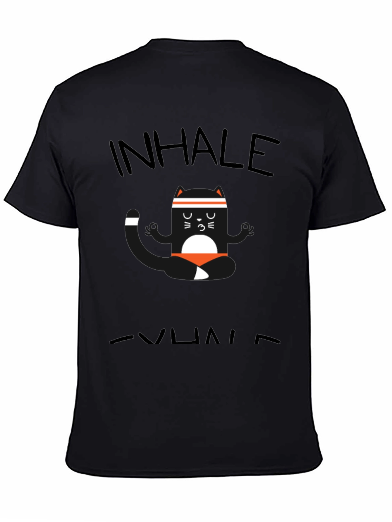 Inhale Exhale Yoga Cat Black T-Shirt