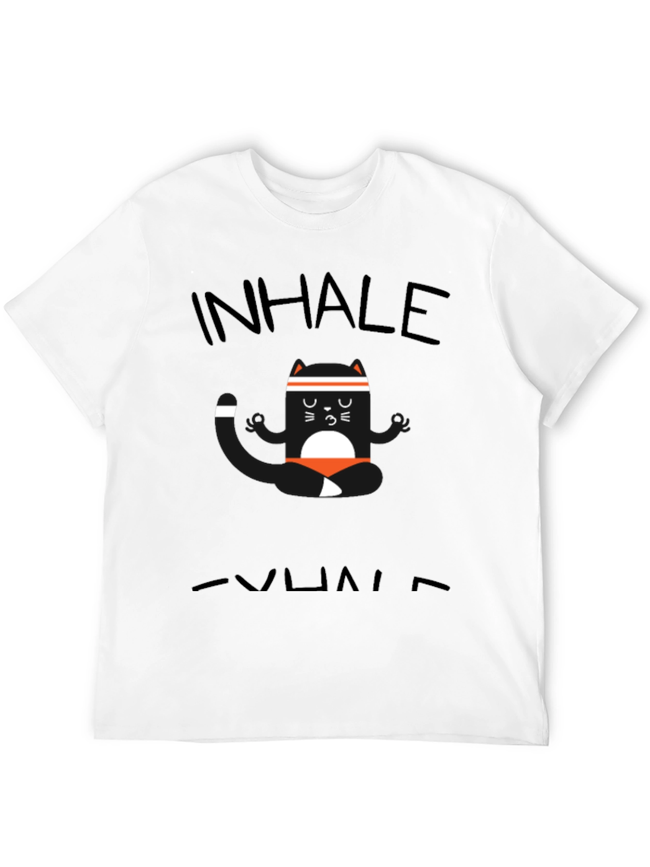 Inhale Exhale Yoga Cat Black T-Shirt