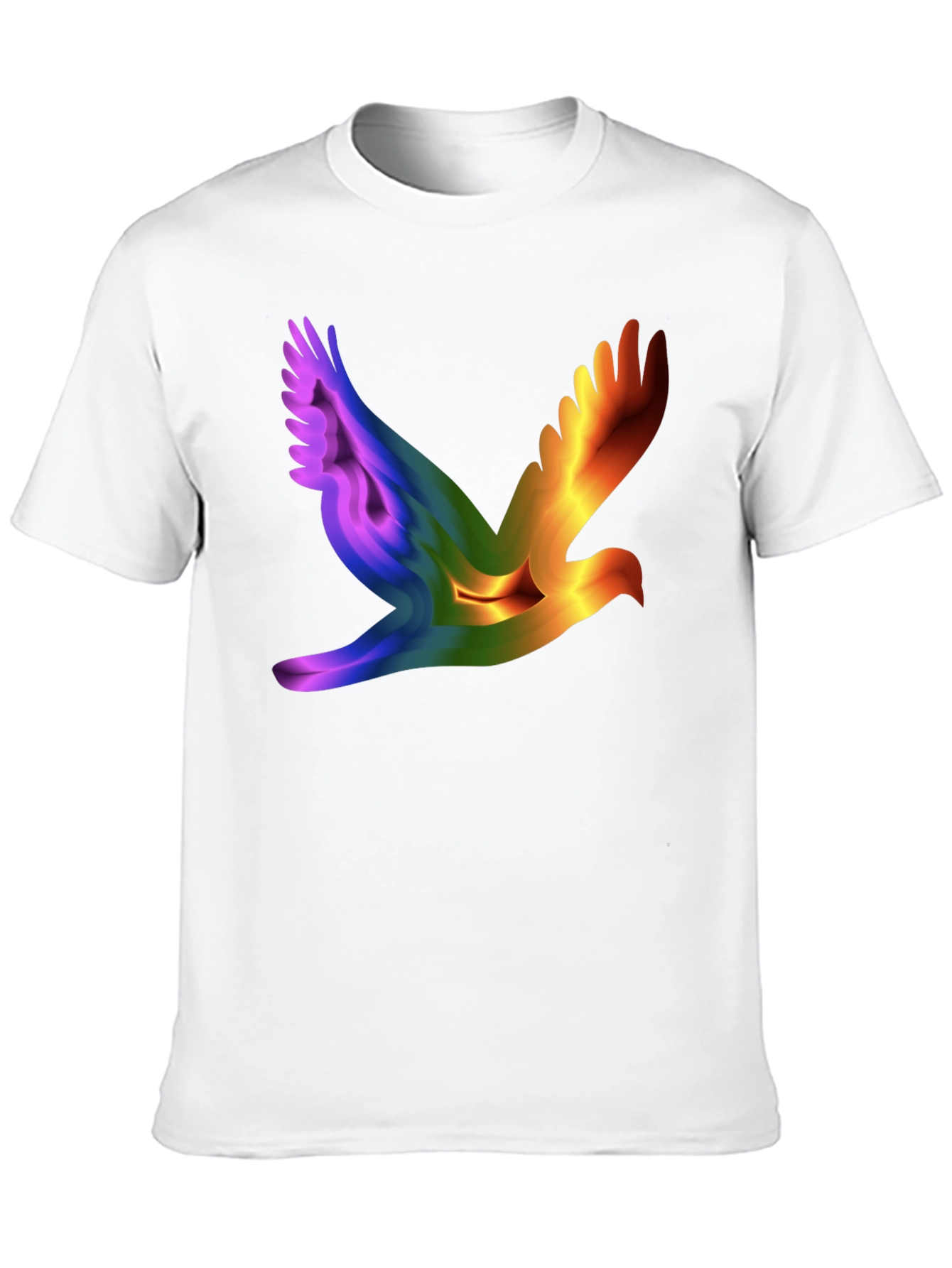 Rainbow Dove Graphic Black T-Shirt