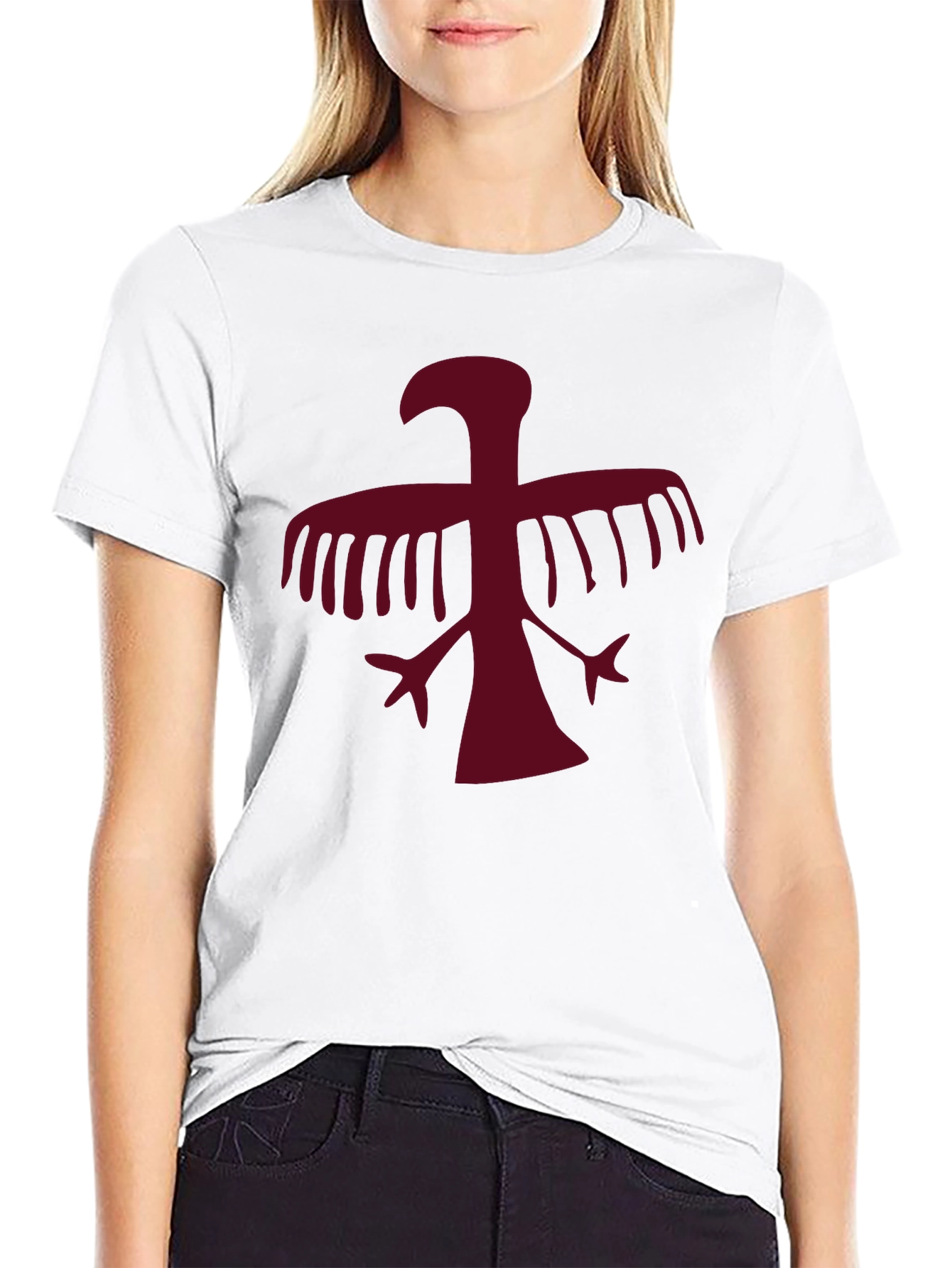 Maroon Eagle Graphic T-Shirt - Casual Wear