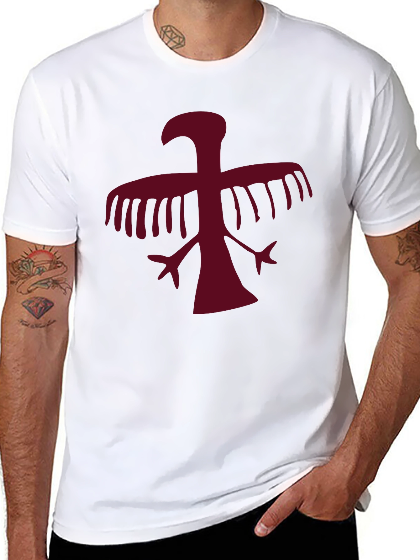 Maroon Eagle Graphic T-Shirt - Casual Wear