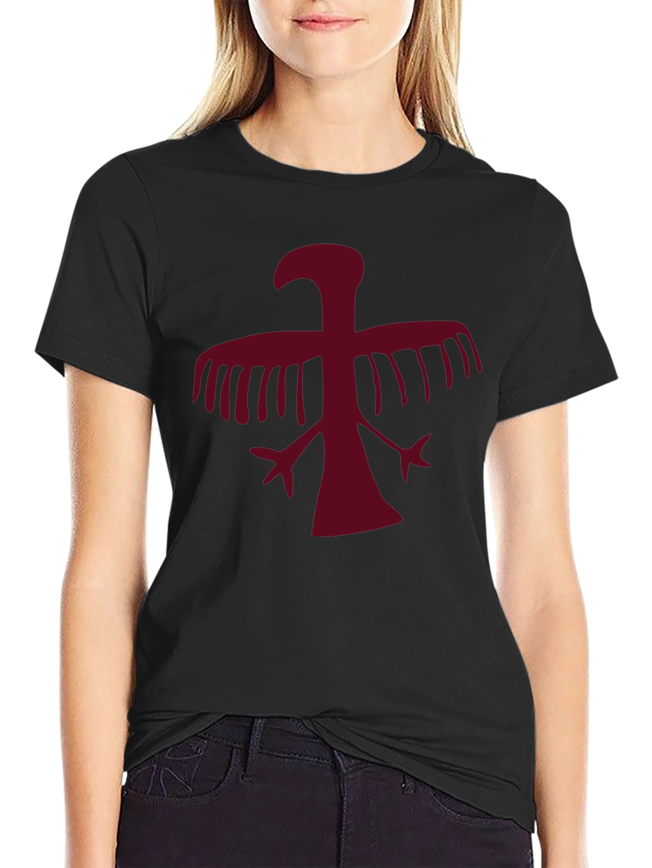 Maroon Eagle Graphic T-Shirt - Casual Wear