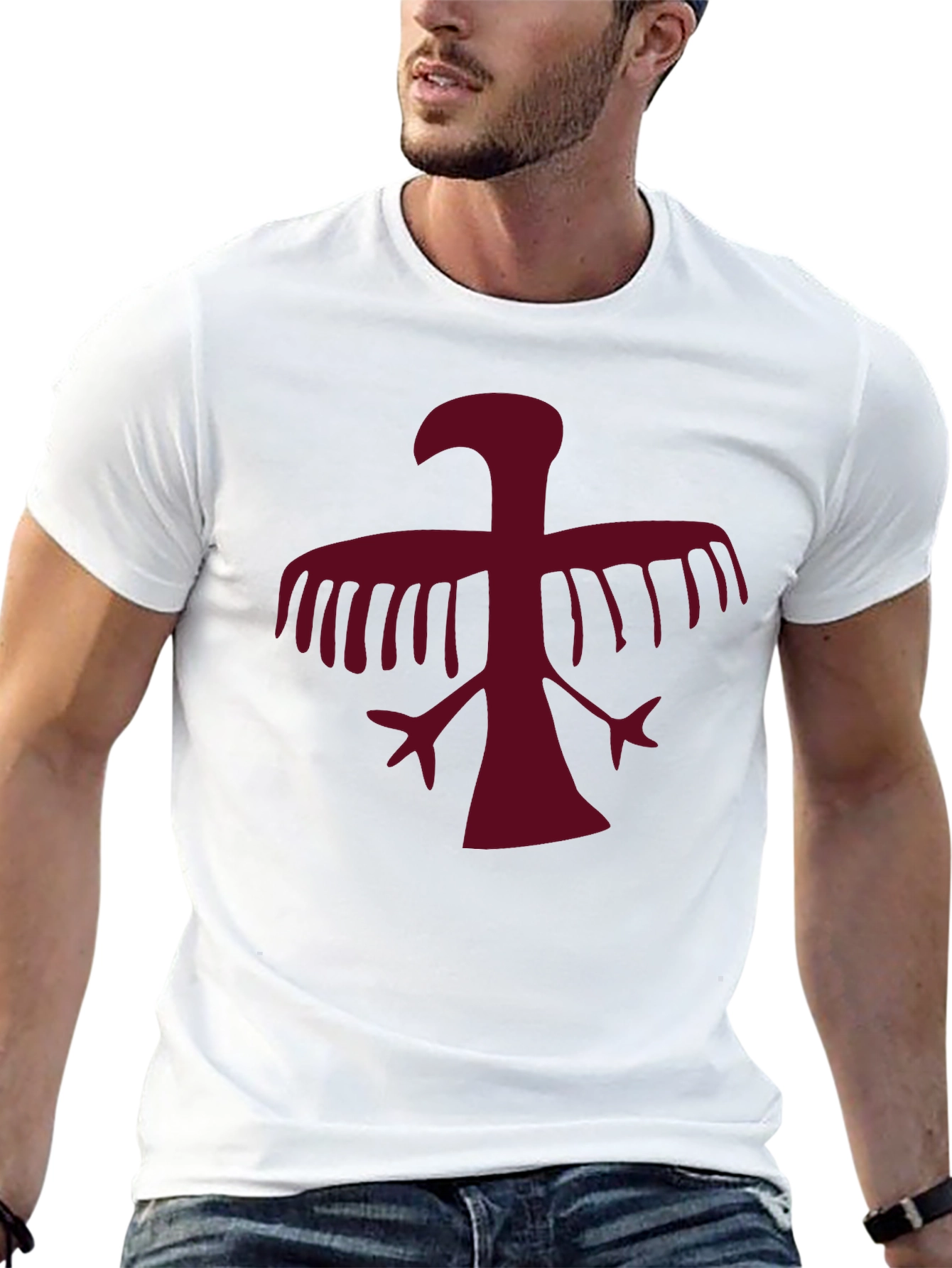 Maroon Eagle Graphic T-Shirt - Casual Wear