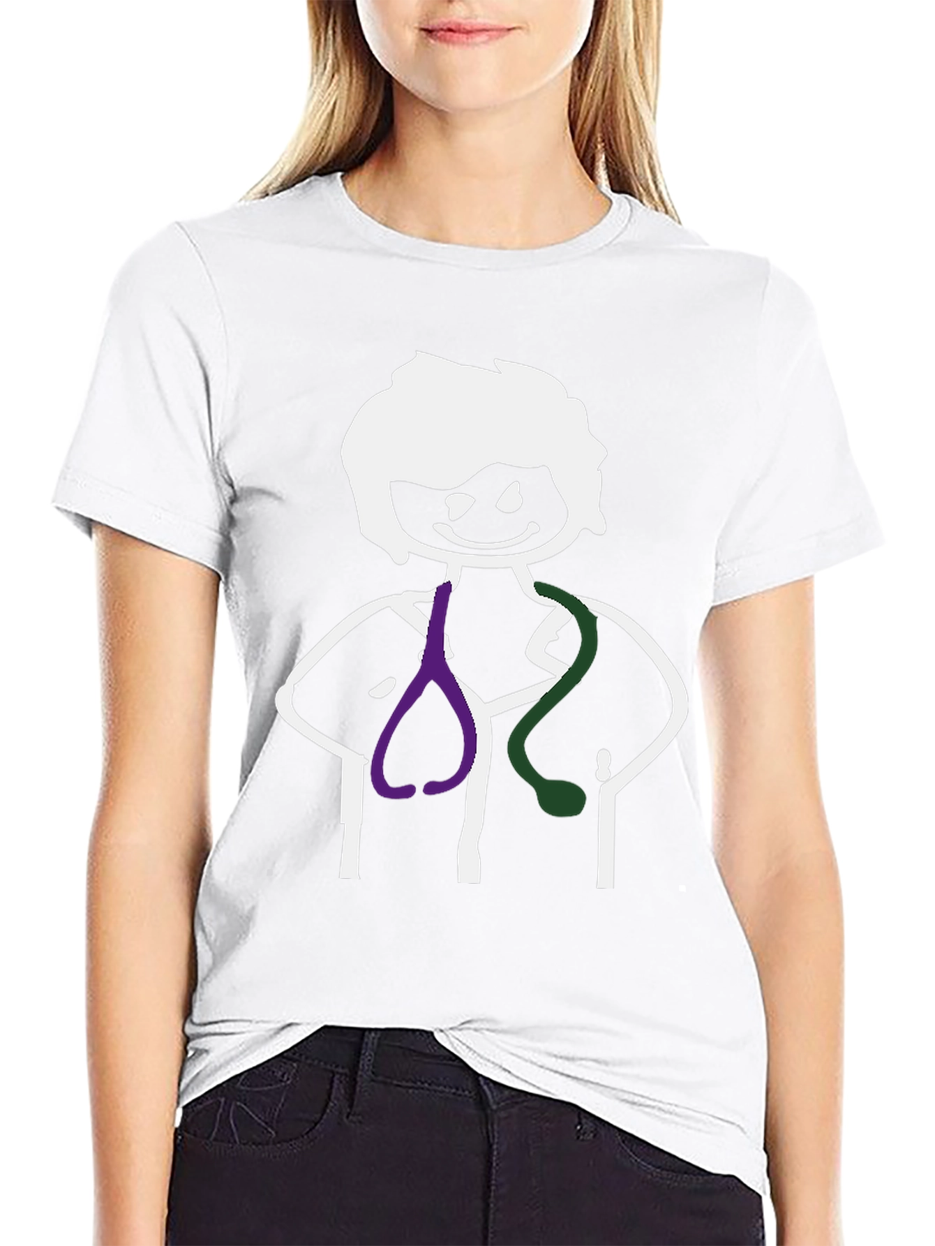 Stick Figure Doctor Black Graphic Tee