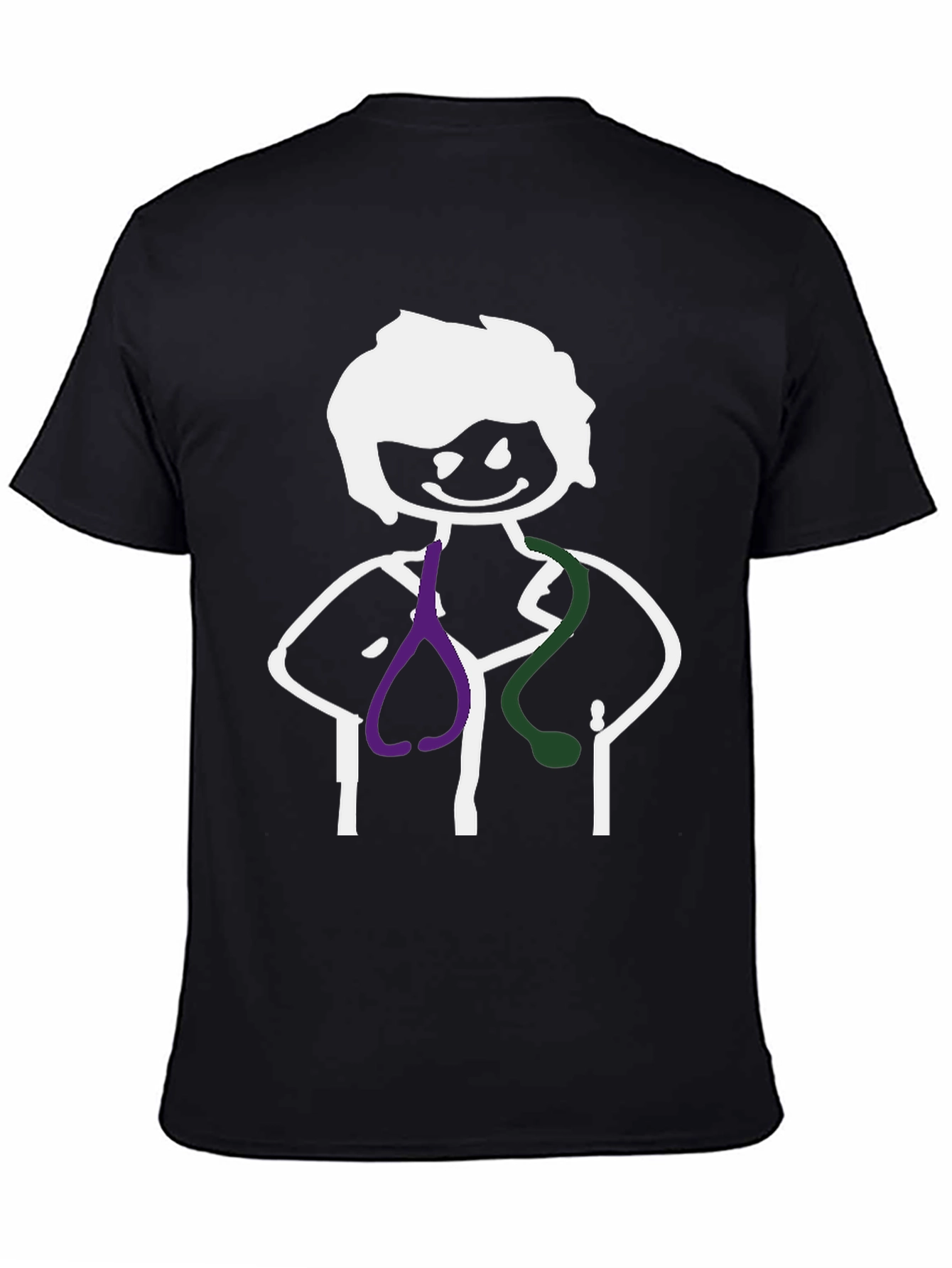 Stick Figure Doctor Black Graphic Tee