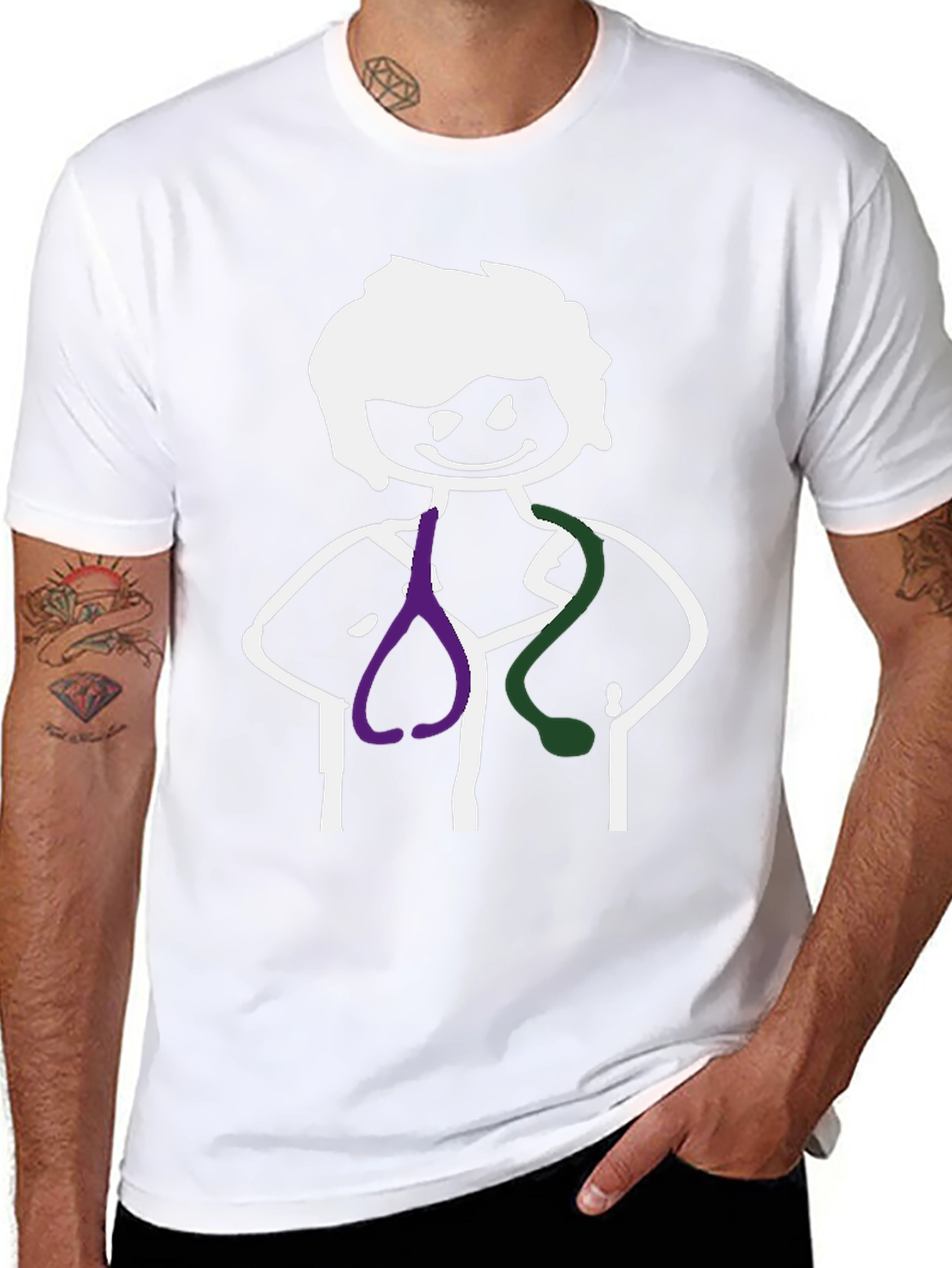Stick Figure Doctor Black Graphic Tee