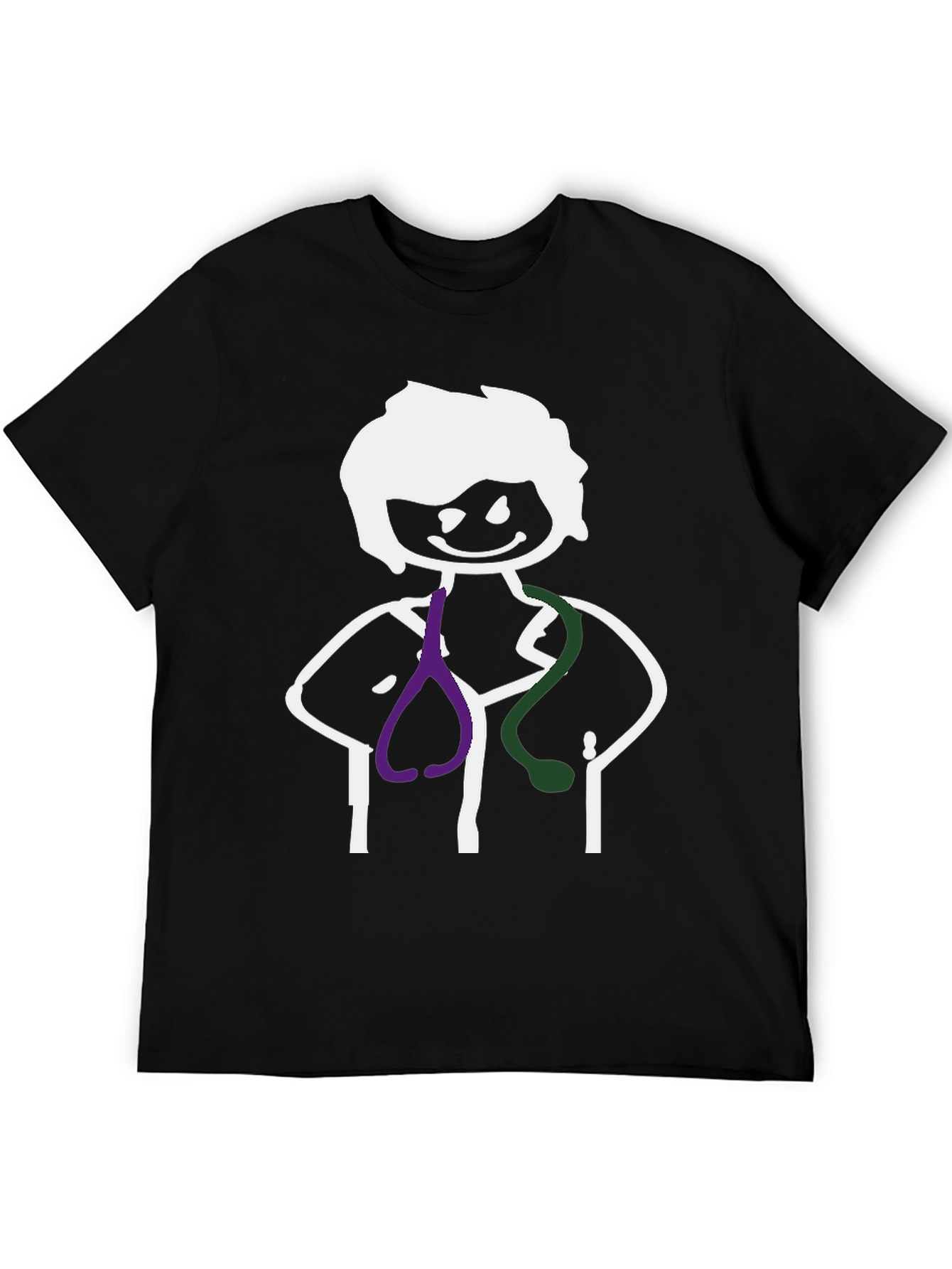 Stick Figure Doctor Black Graphic Tee