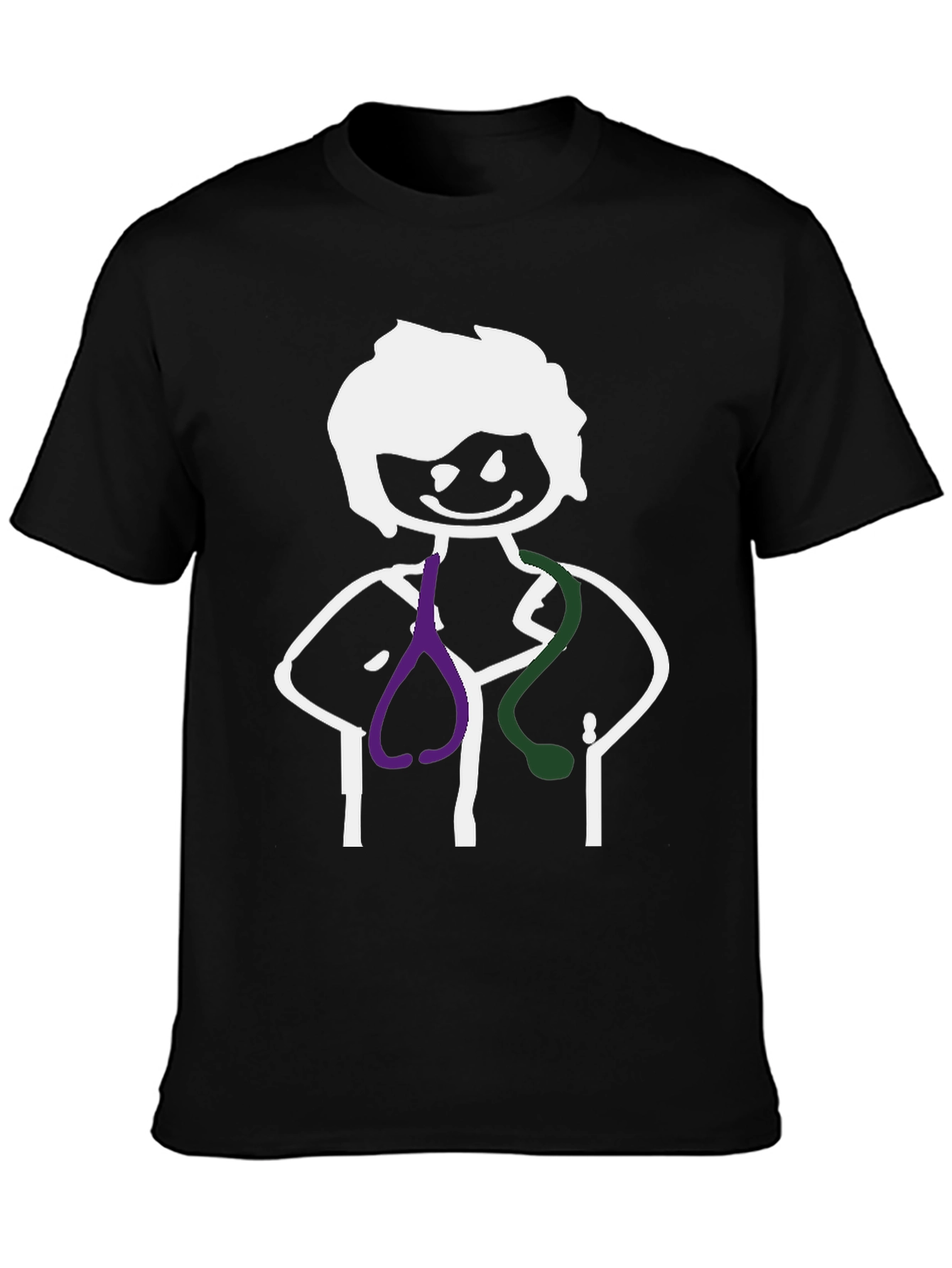 Stick Figure Doctor Black Graphic Tee