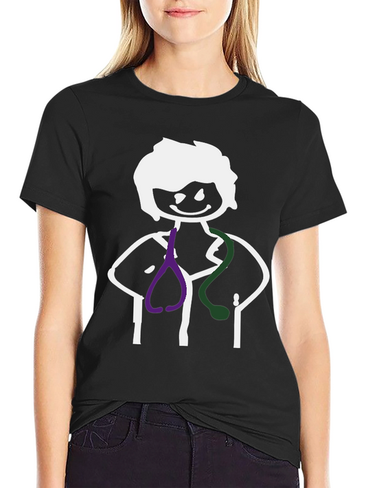 Stick Figure Doctor Black Graphic Tee