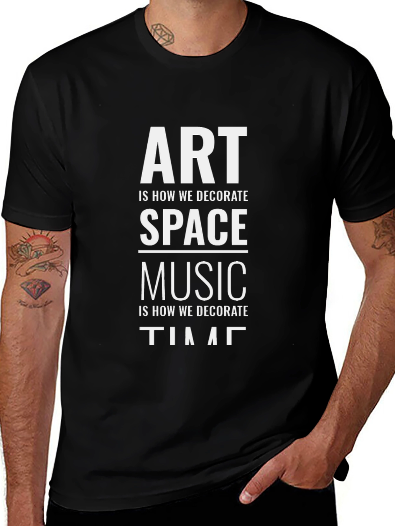 Art Space Music Time Graphic Tee - Black