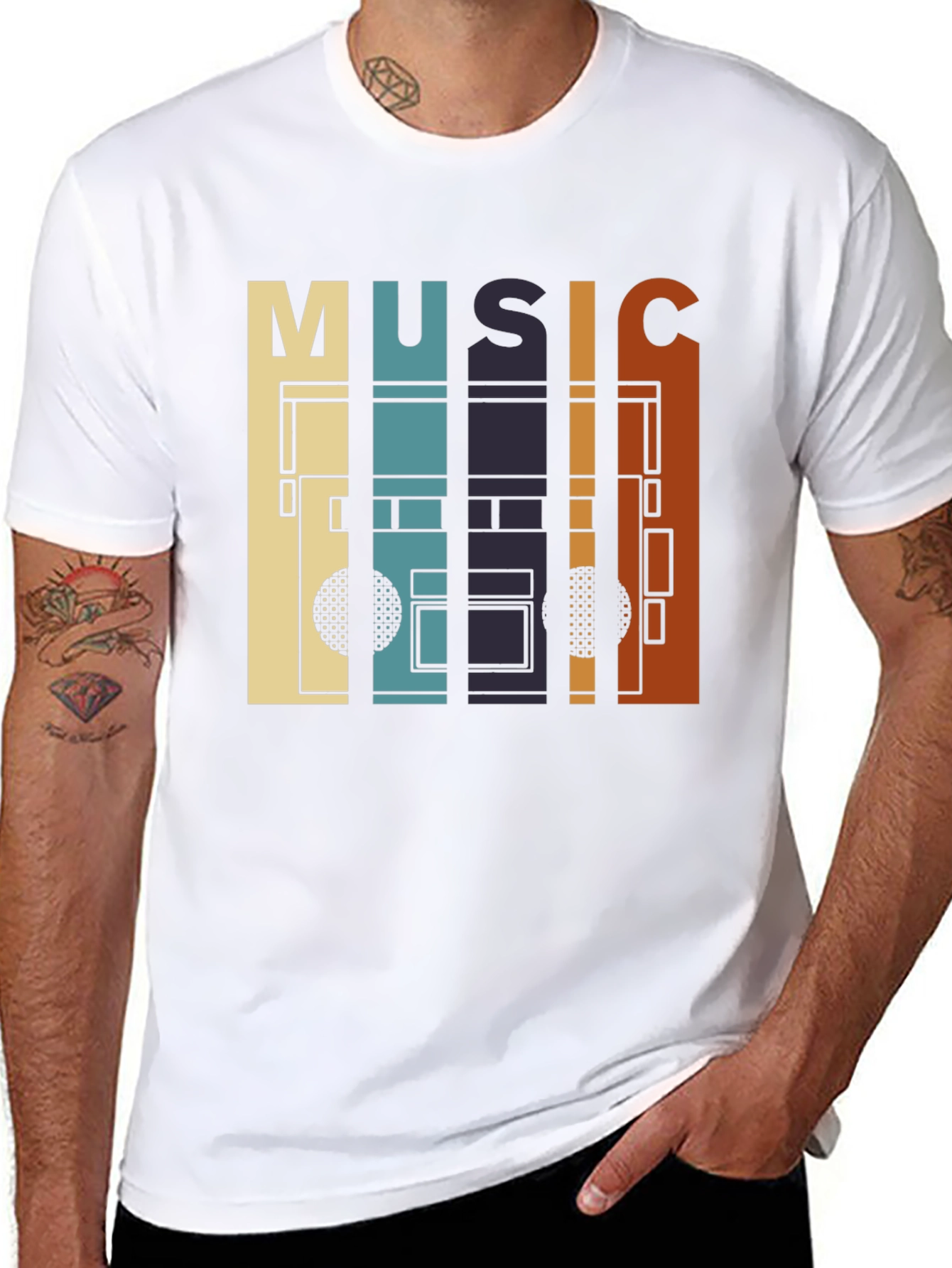 Retro Music Cassette Tape Graphic T-Shirt