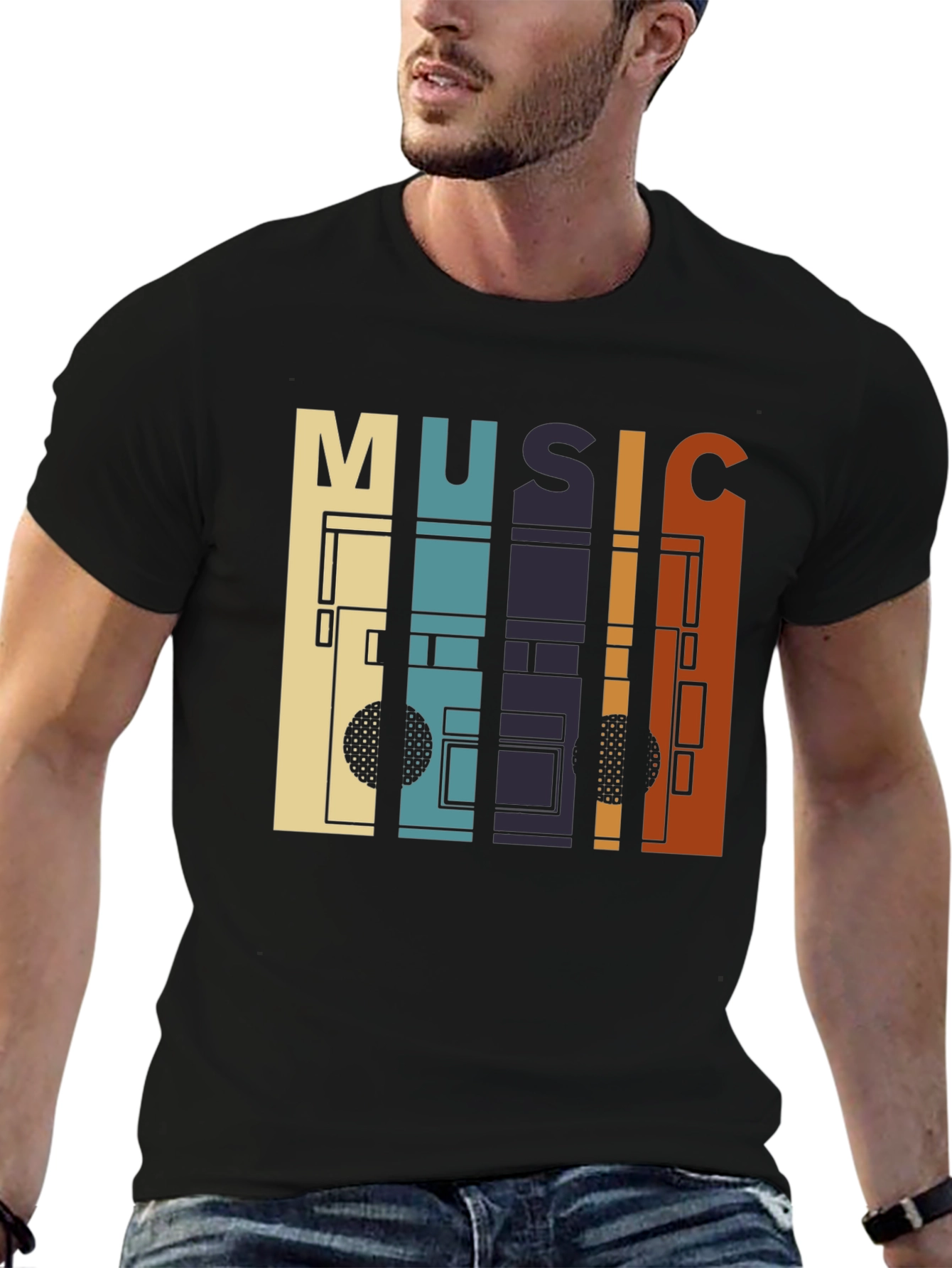 Retro Music Cassette Tape Graphic T-Shirt