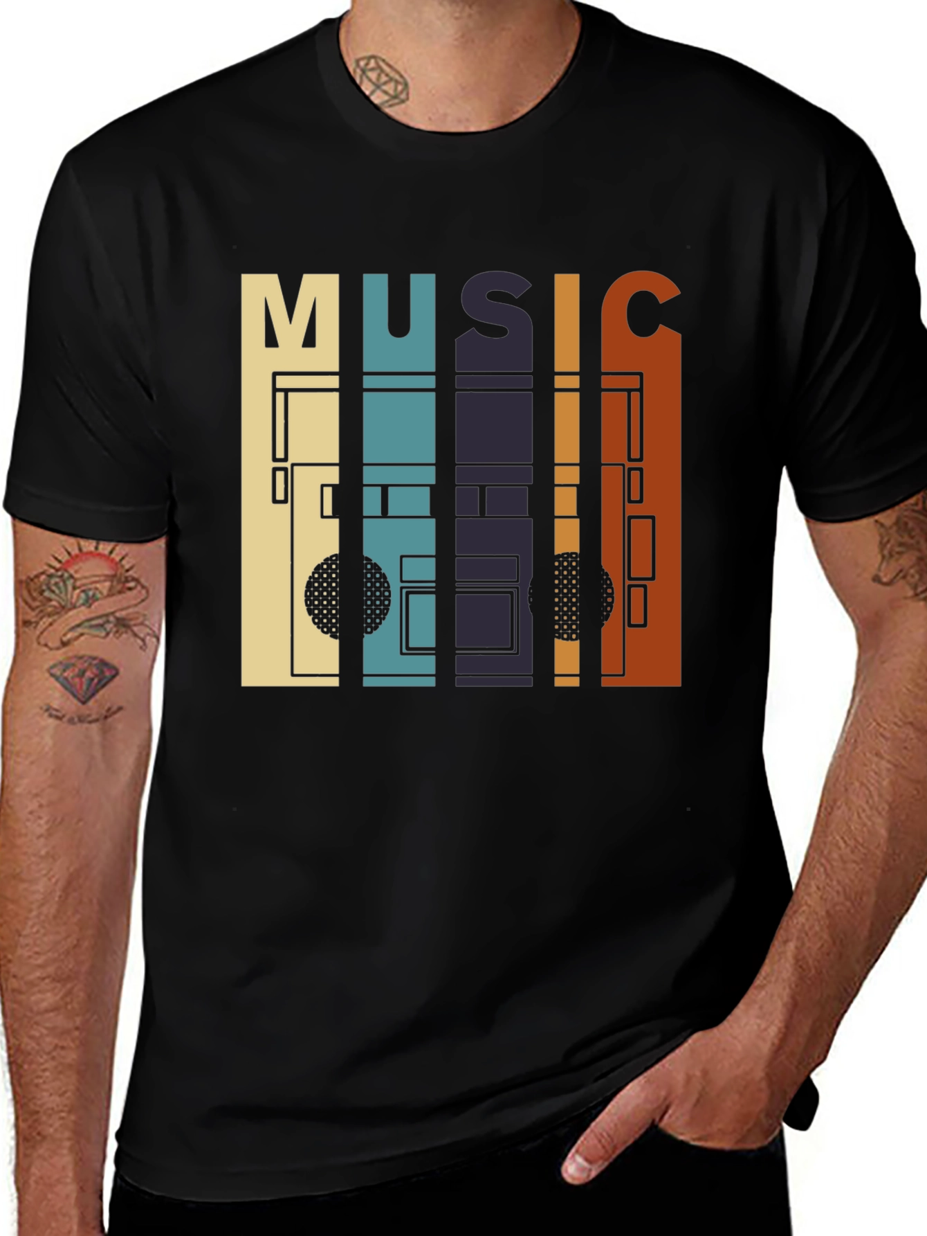 Retro Music Cassette Tape Graphic T-Shirt