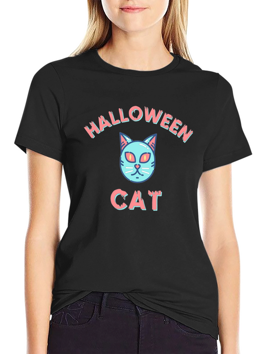 Halloween Cat T-Shirt - Spooky Season Style