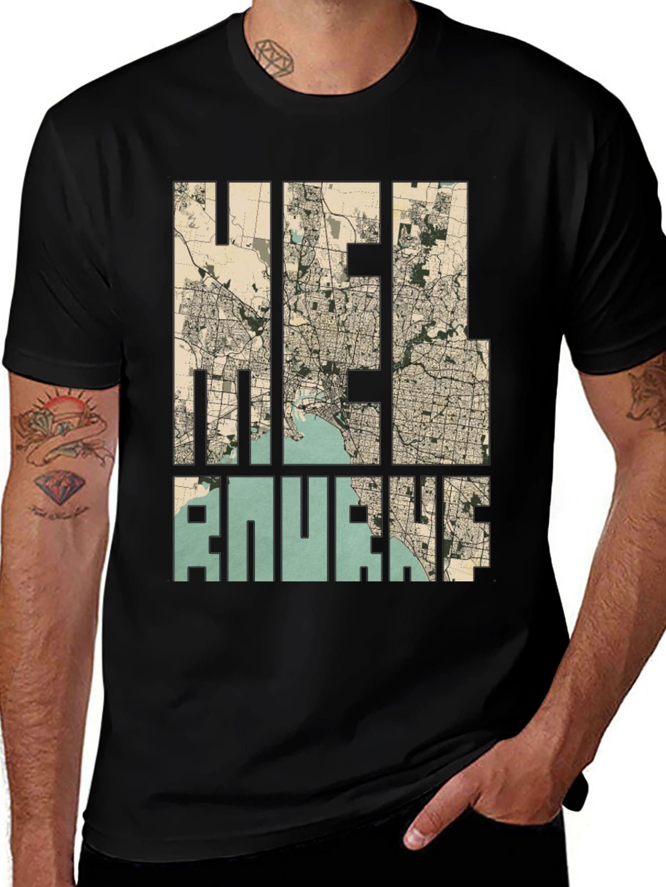 Melbourne Map T-Shirt - Unique City Design