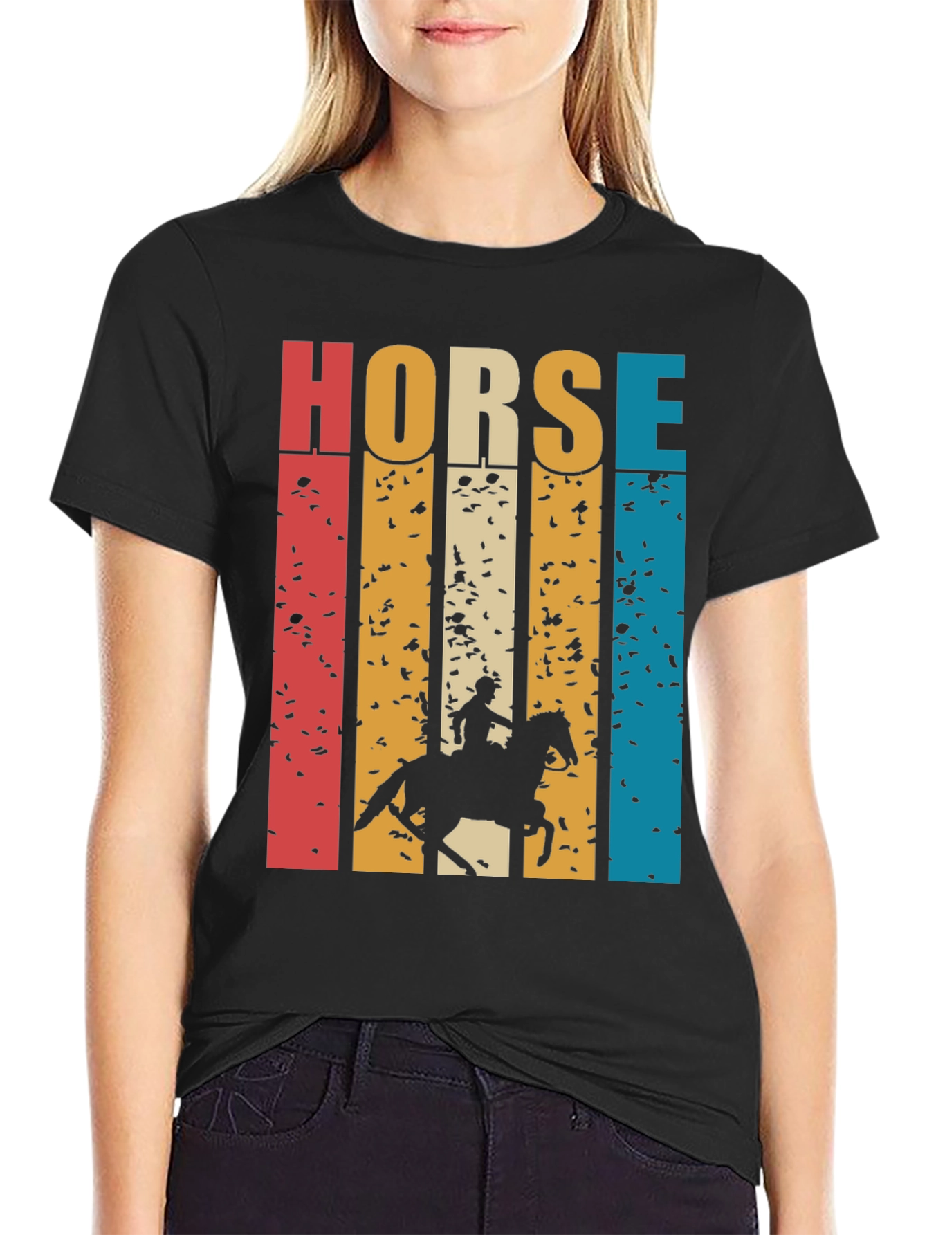 Retro Horse Rider Graphic T-Shirt