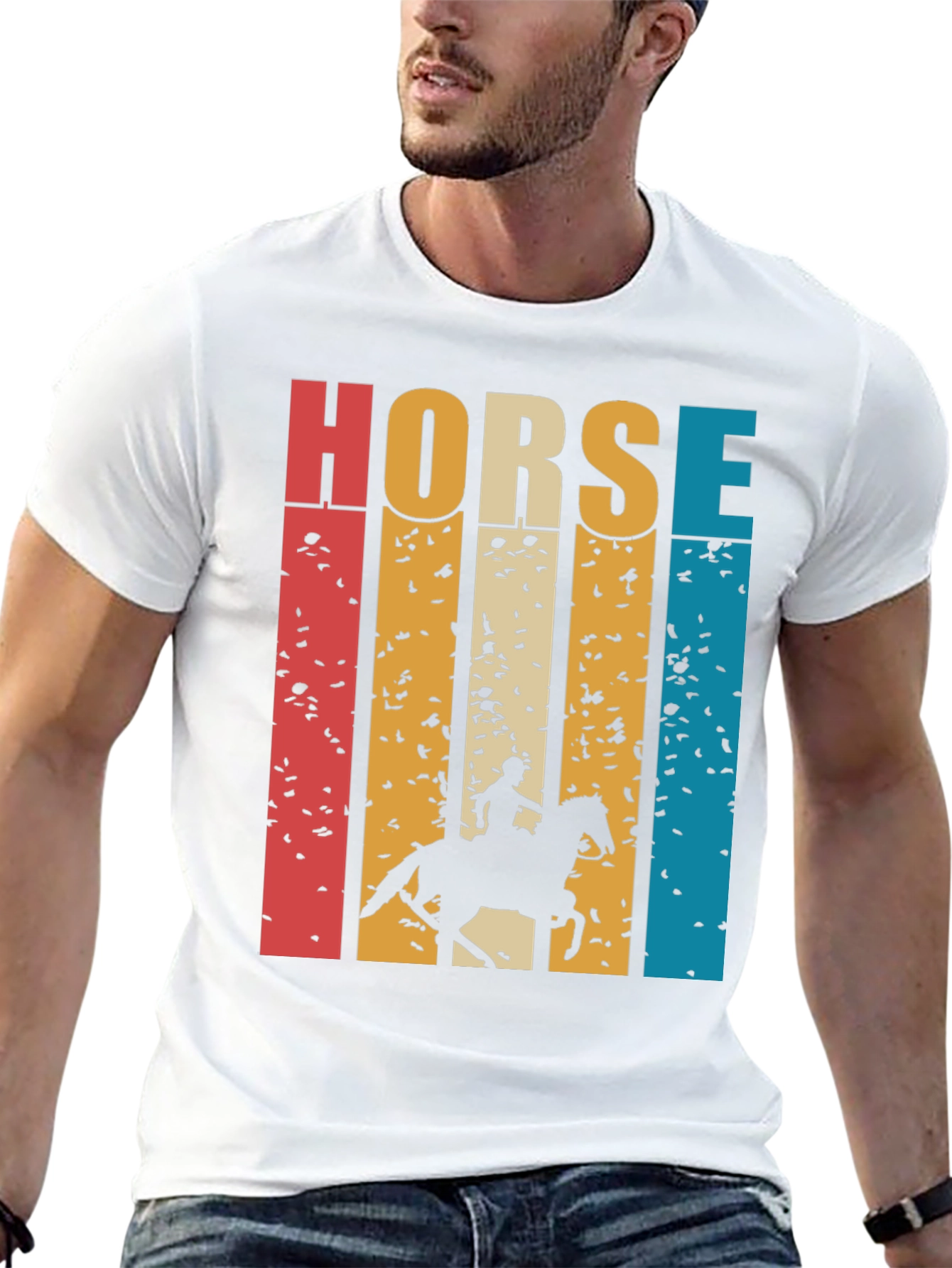 Retro Horse Rider Graphic T-Shirt