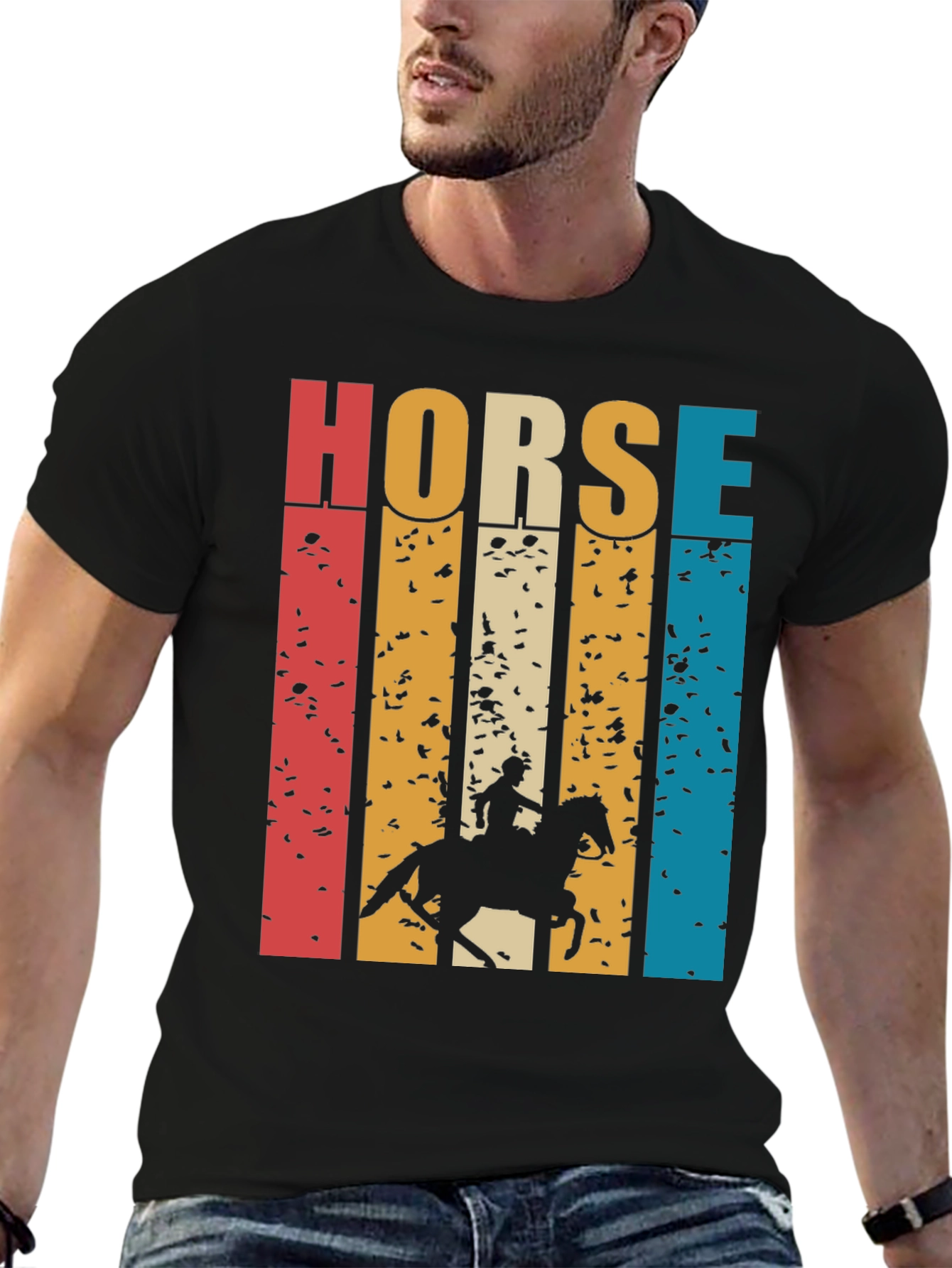 Retro Horse Rider Graphic T-Shirt