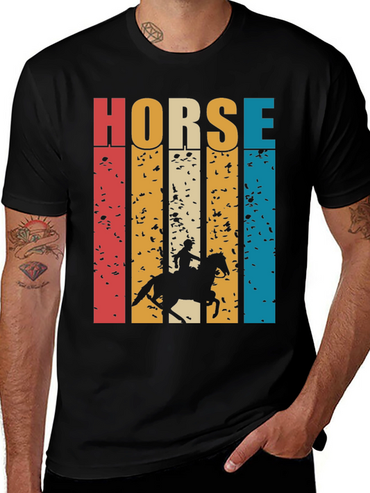 Retro Horse Rider Graphic T-Shirt