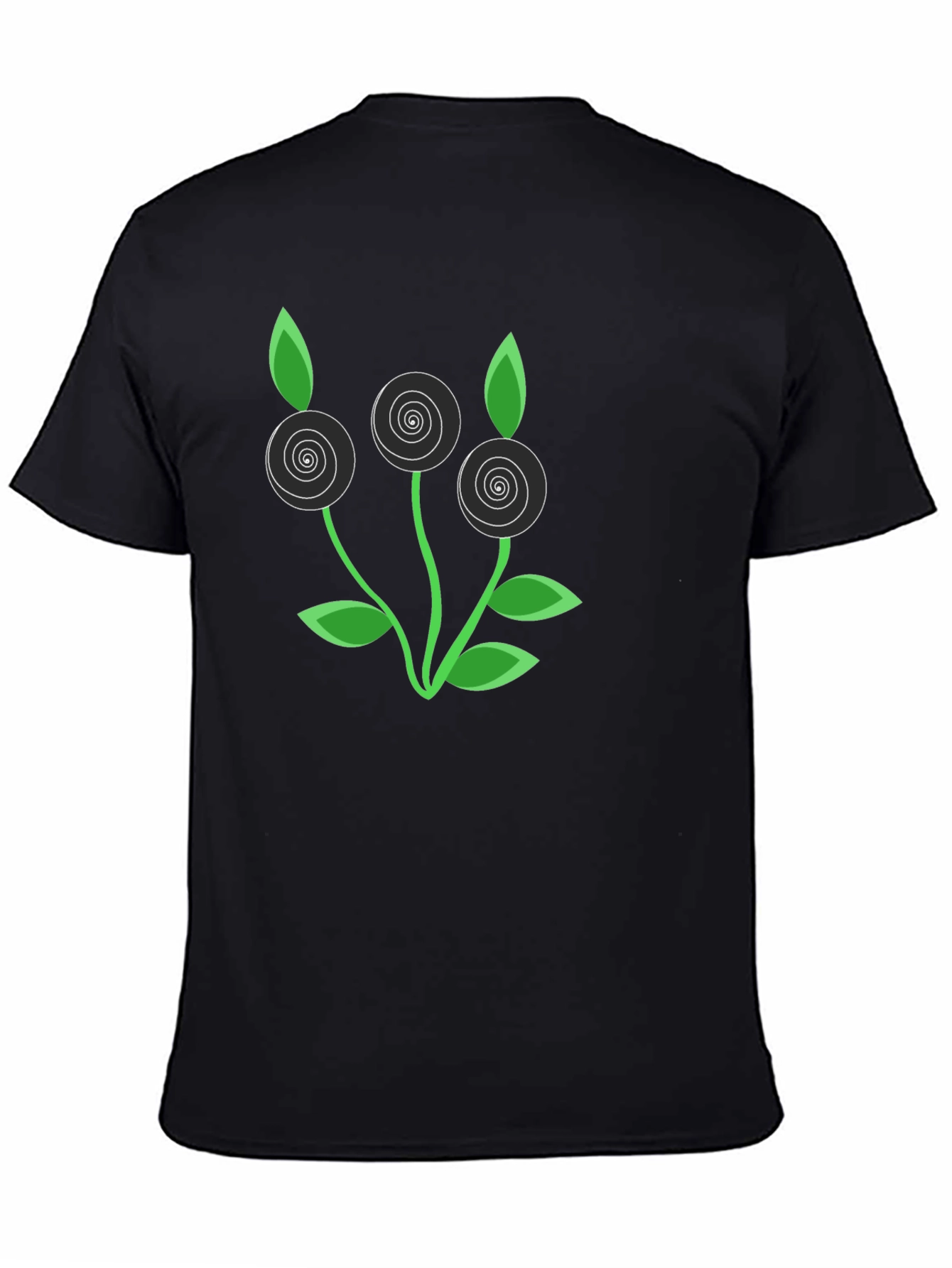 Modern Floral Graphic Tee - Black