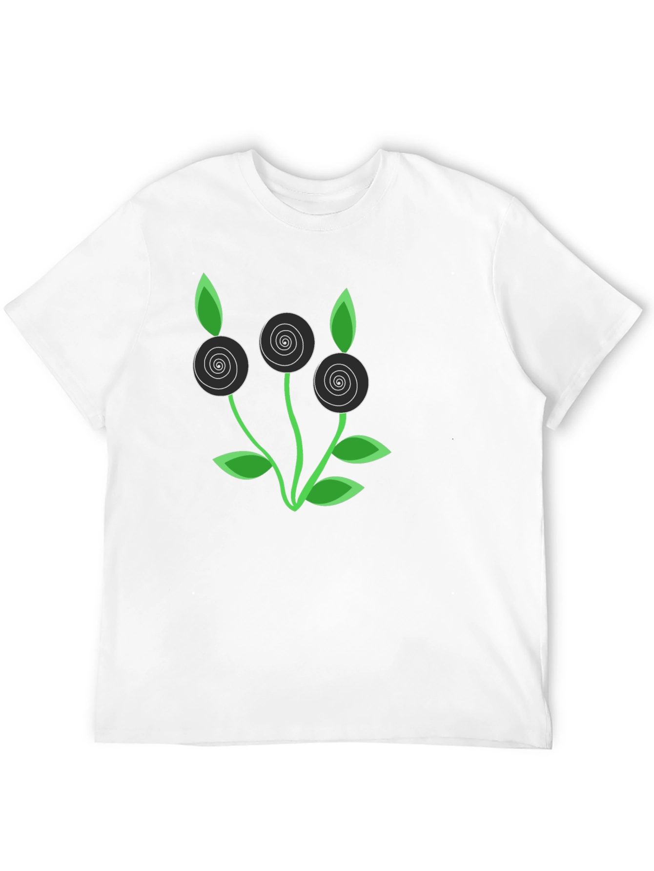 Modern Floral Graphic Tee - Black