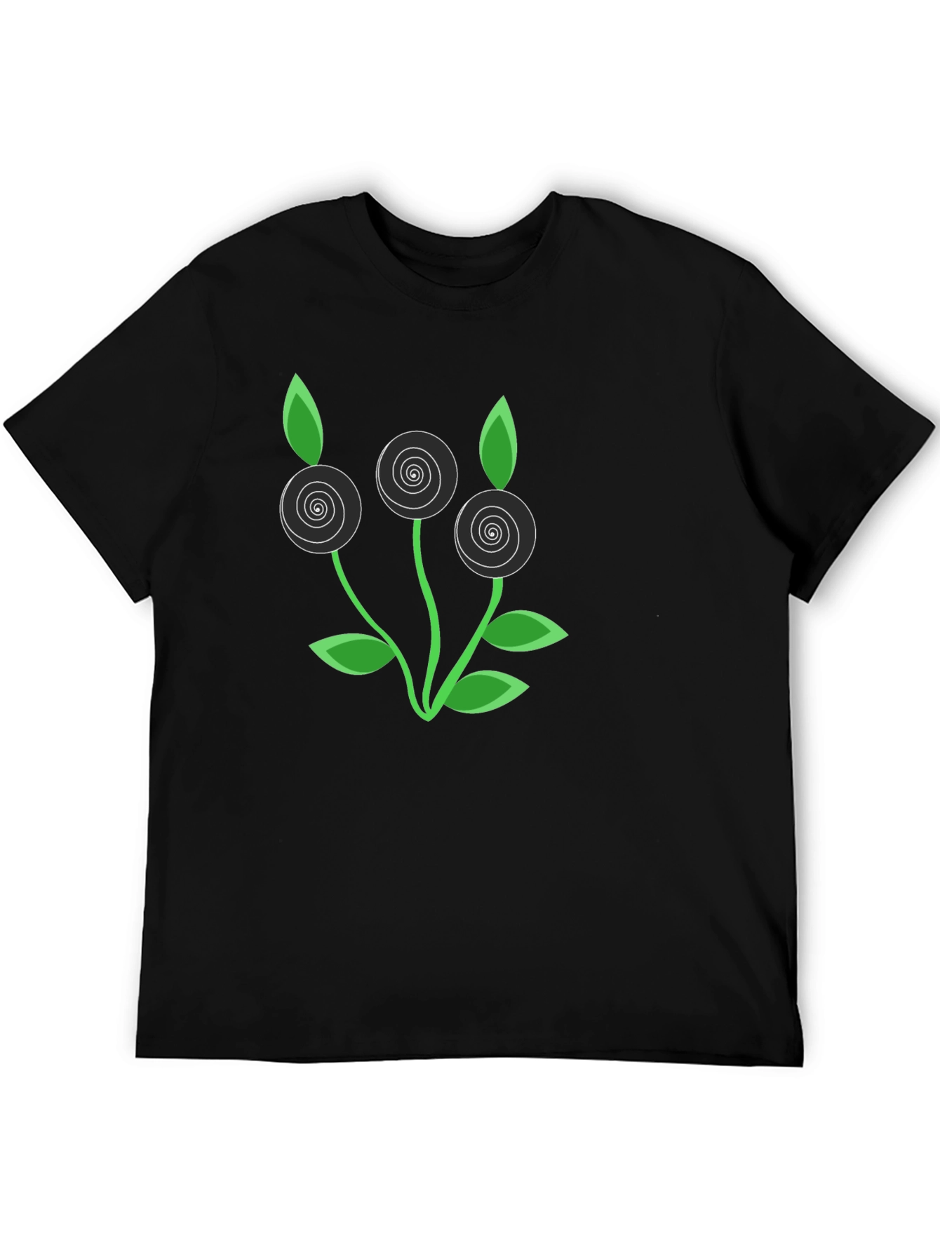 Modern Floral Graphic Tee - Black