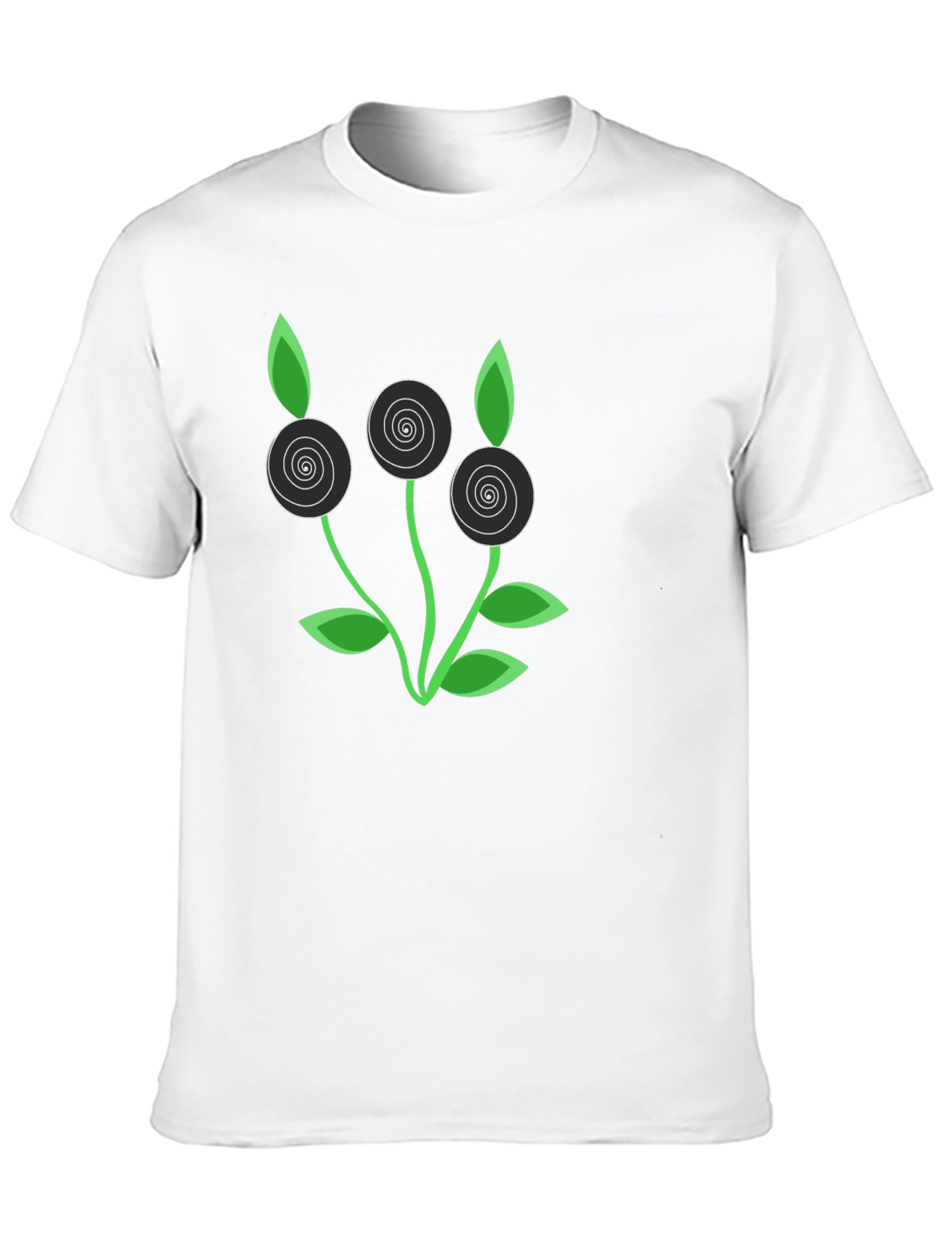 Modern Floral Graphic Tee - Black