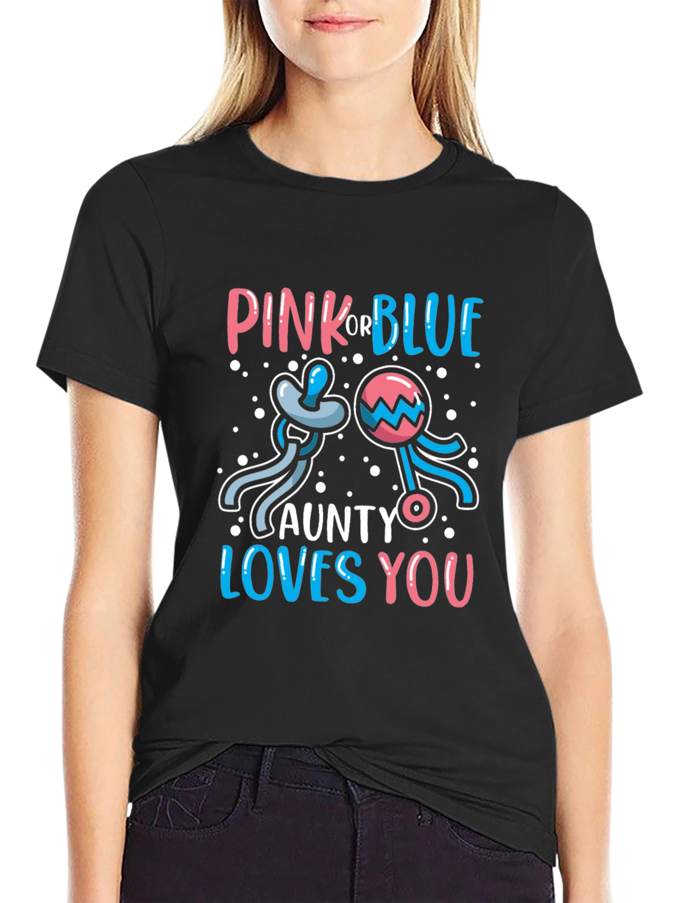 Pink or Blue Aunt Gender Reveal T-Shirt