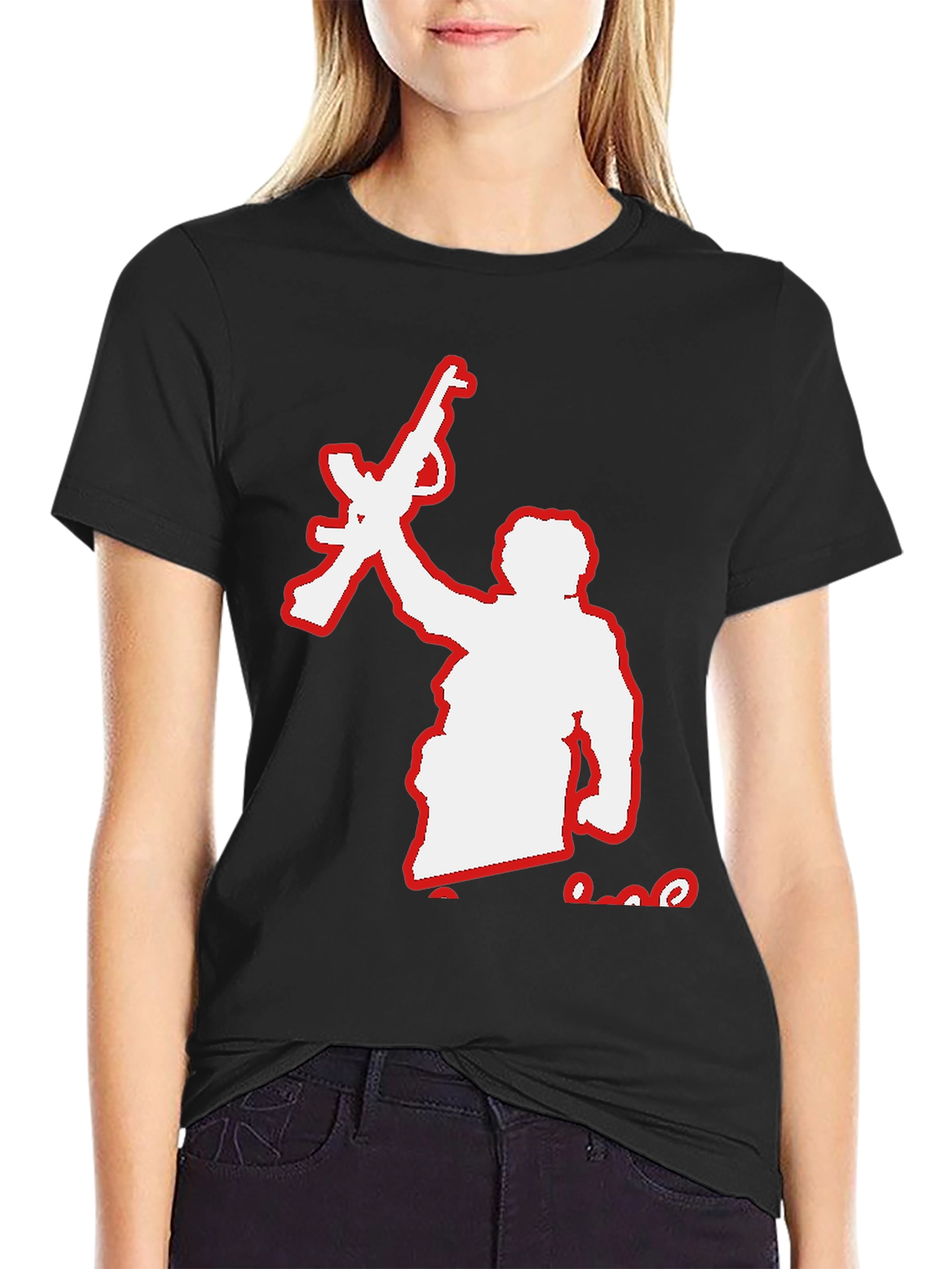 Rebel Silhouette Graphic Tee - Black