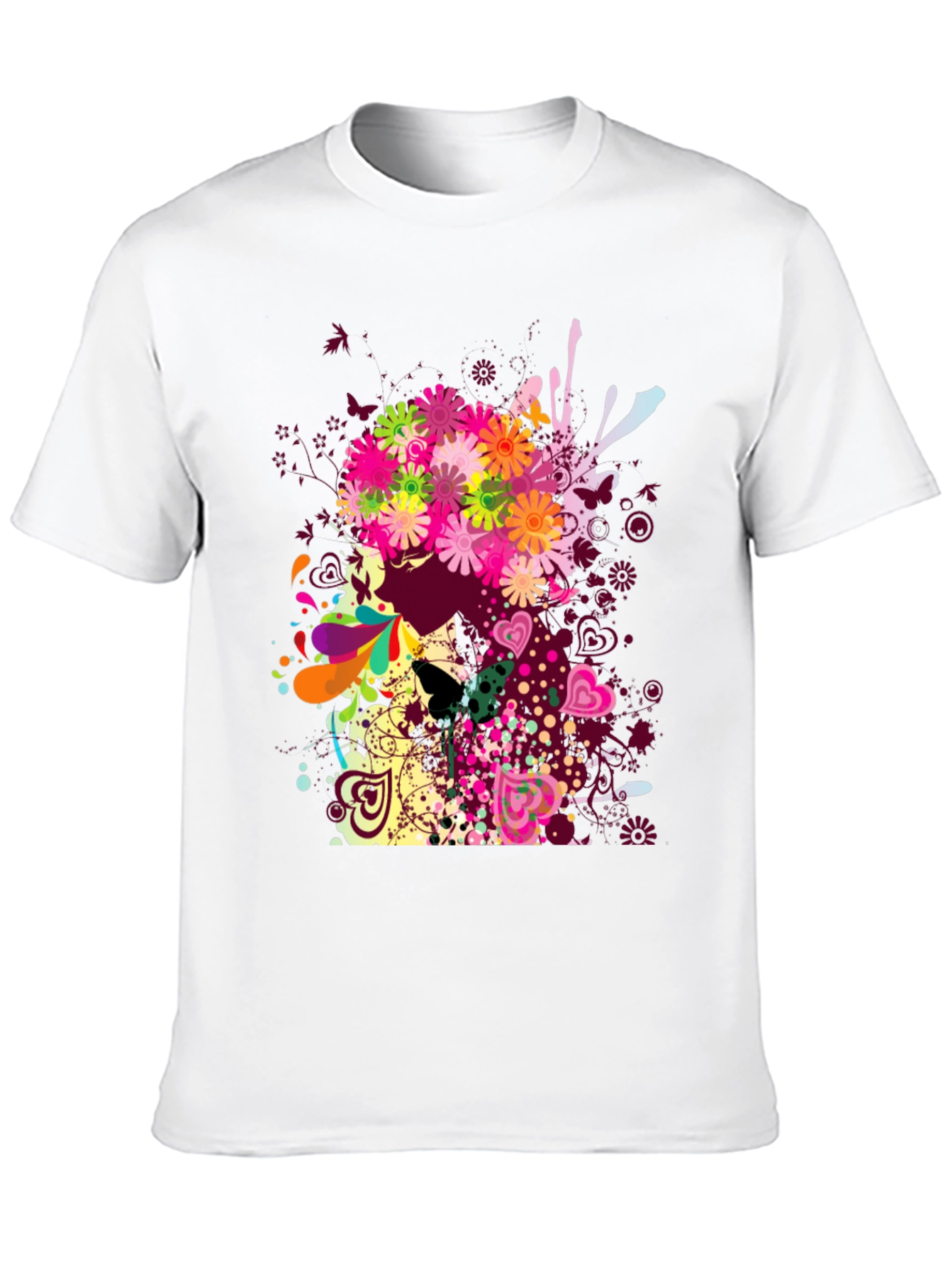 Floral Skull Graphic Tee - Unique Art Design