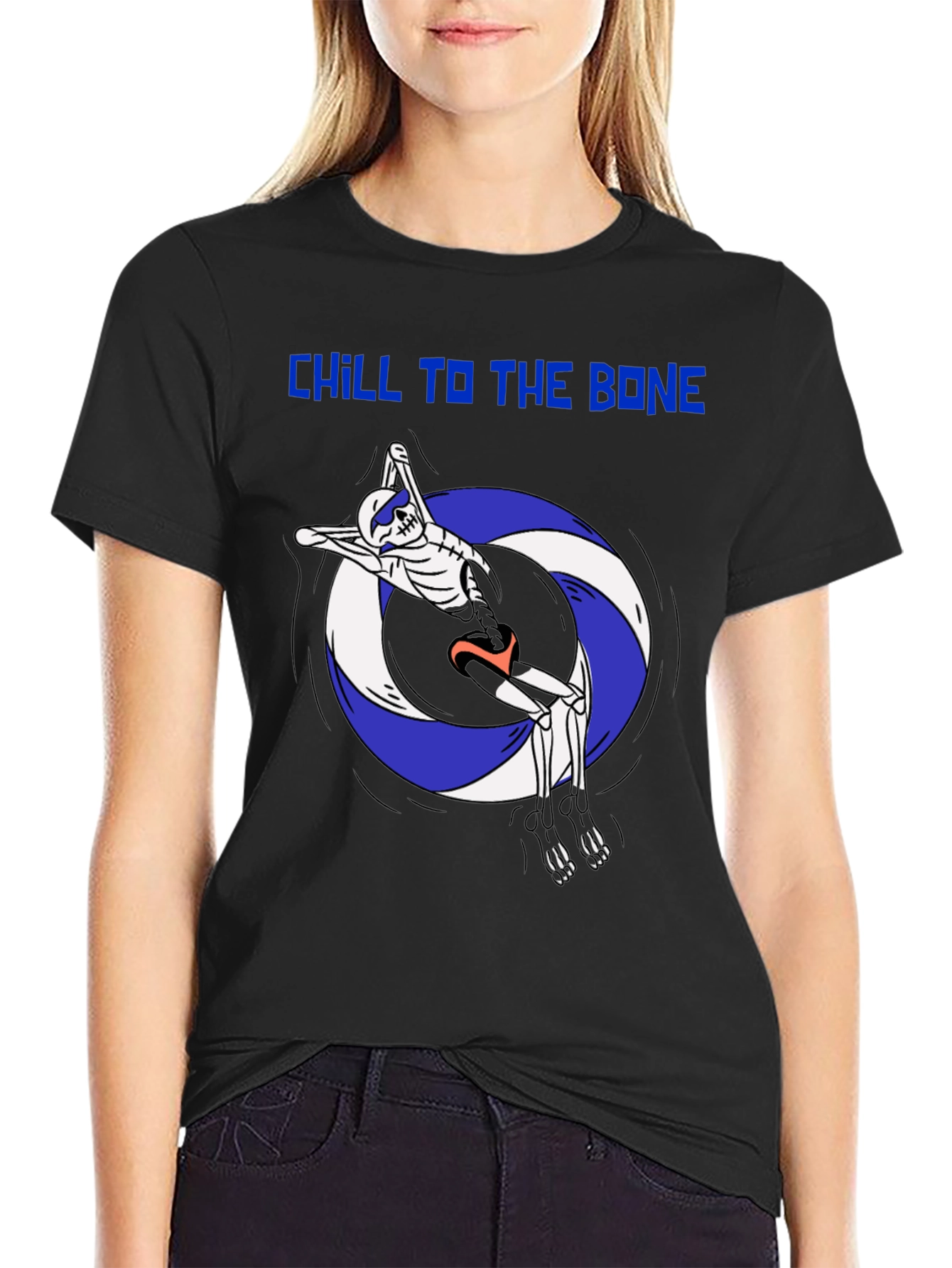Chill To The Bone Skeleton Swimmer Graphic Tee
