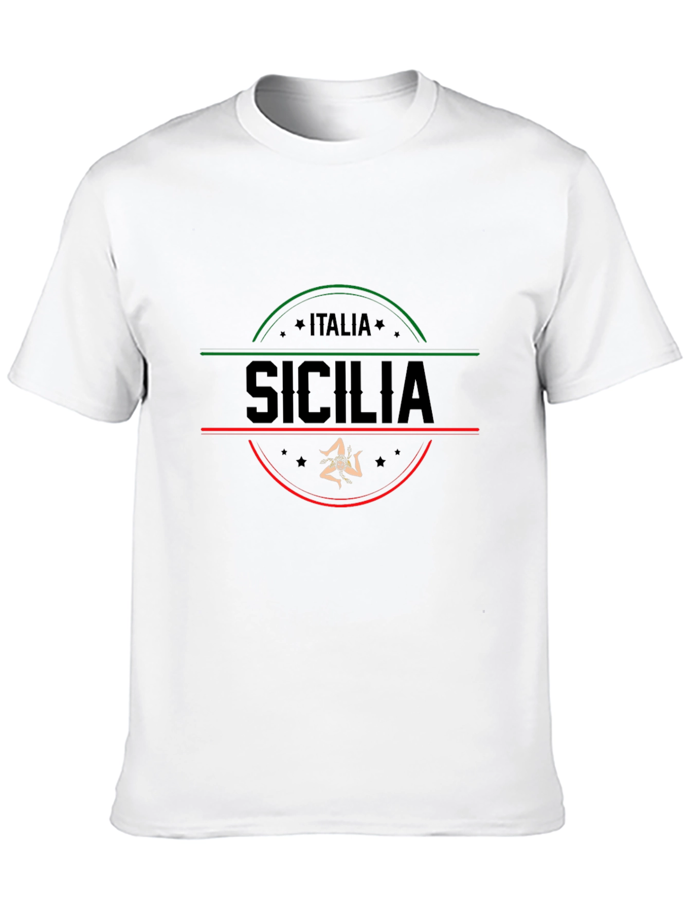 Italia Sicilia Black Graphic T-Shirt