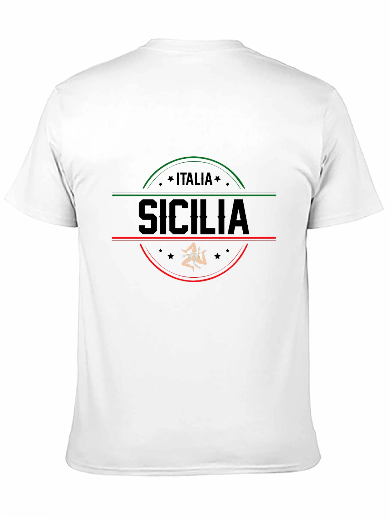 Italia Sicilia Black Graphic T-Shirt