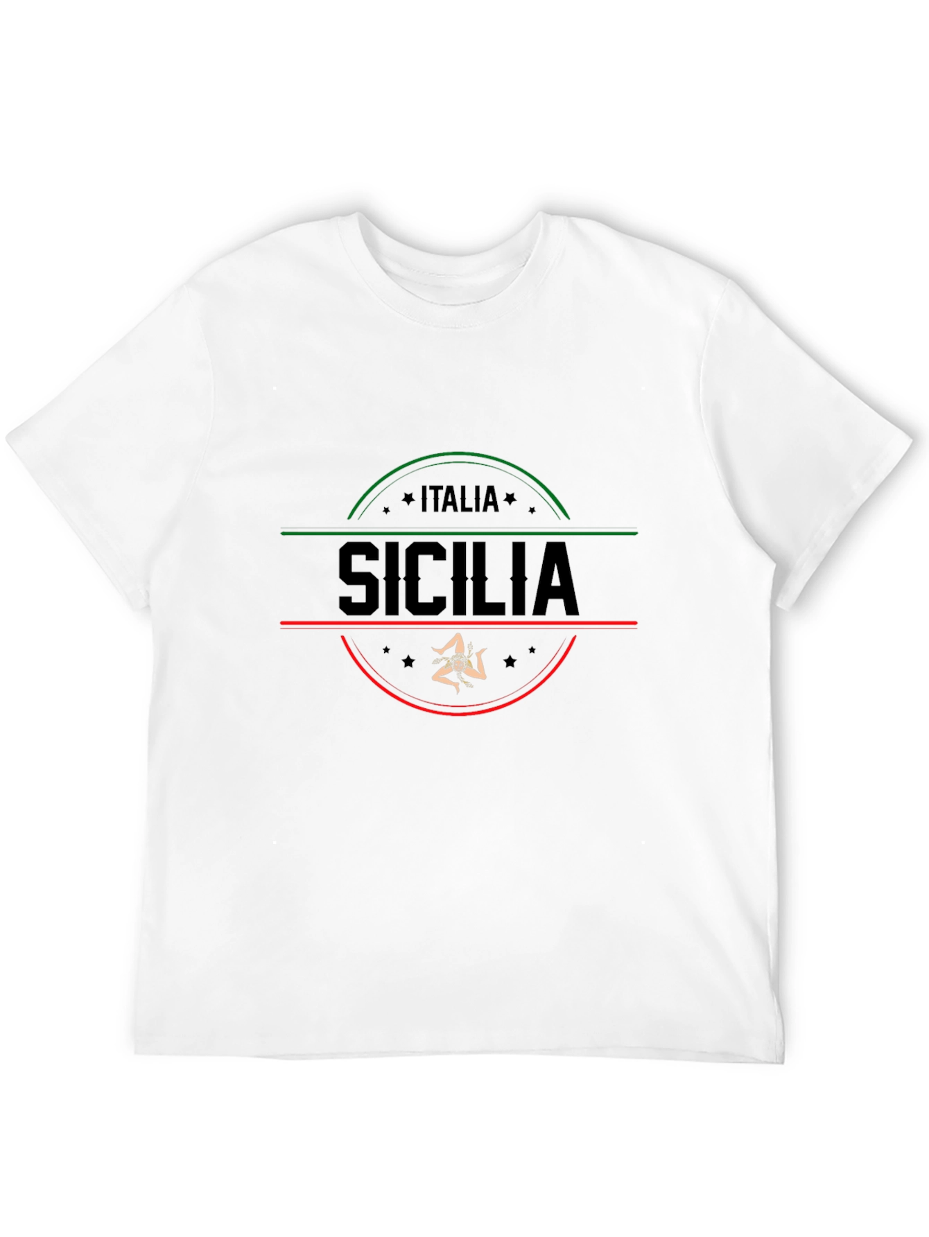 Italia Sicilia Black Graphic T-Shirt