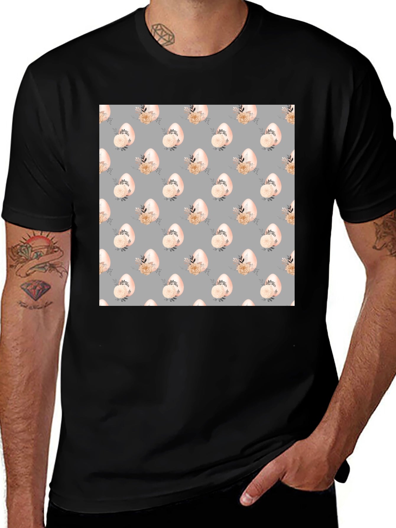Floral Easter Egg Pattern T-Shirt