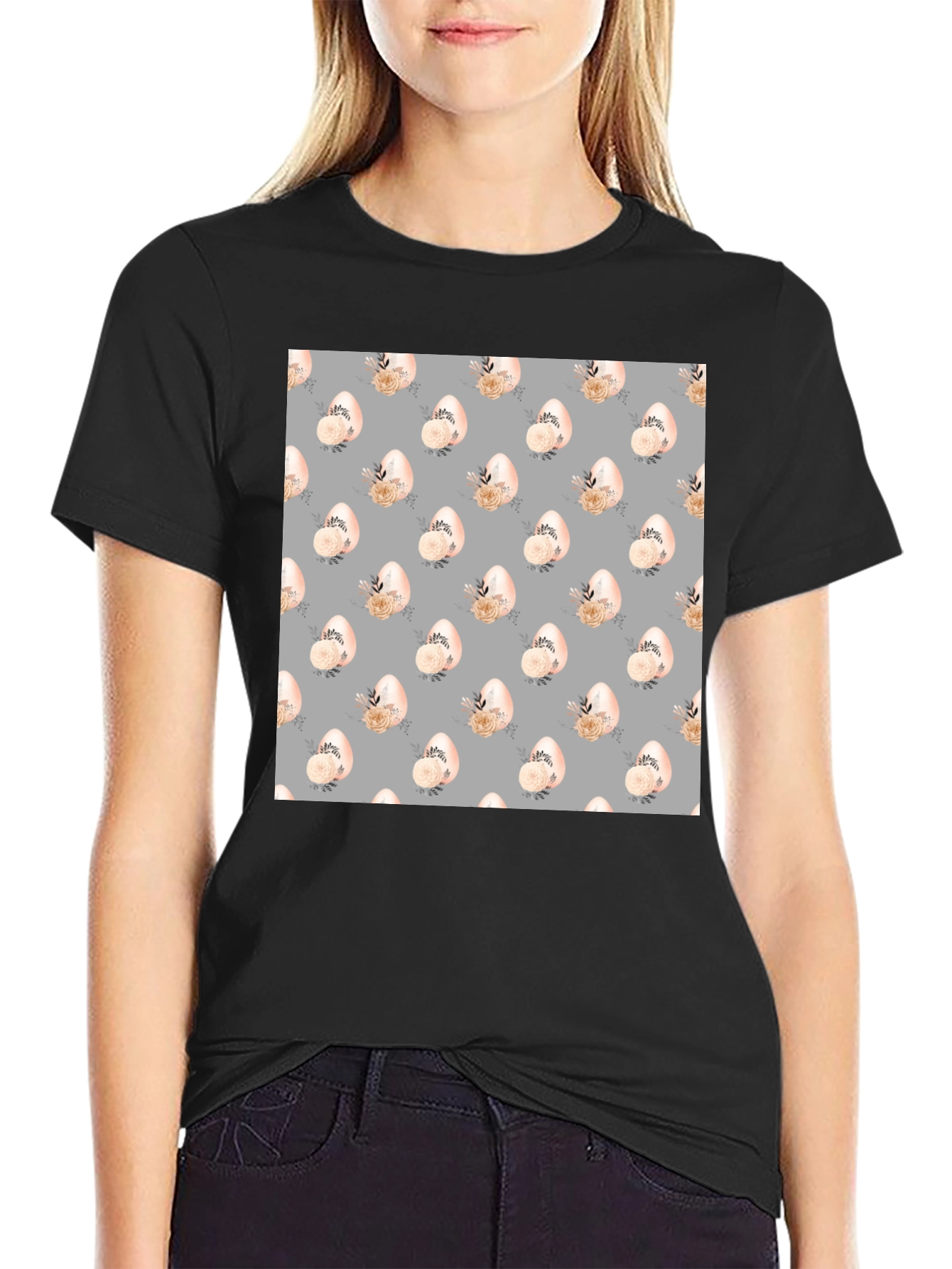 Floral Easter Egg Pattern T-Shirt