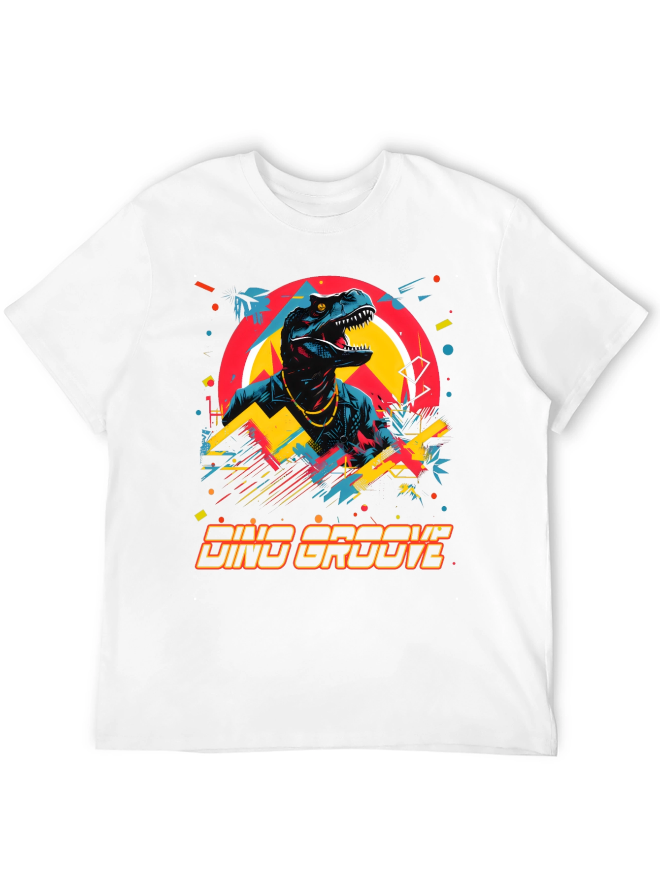 Dino Groove Graphic Tee - Retro Dinosaur Design
