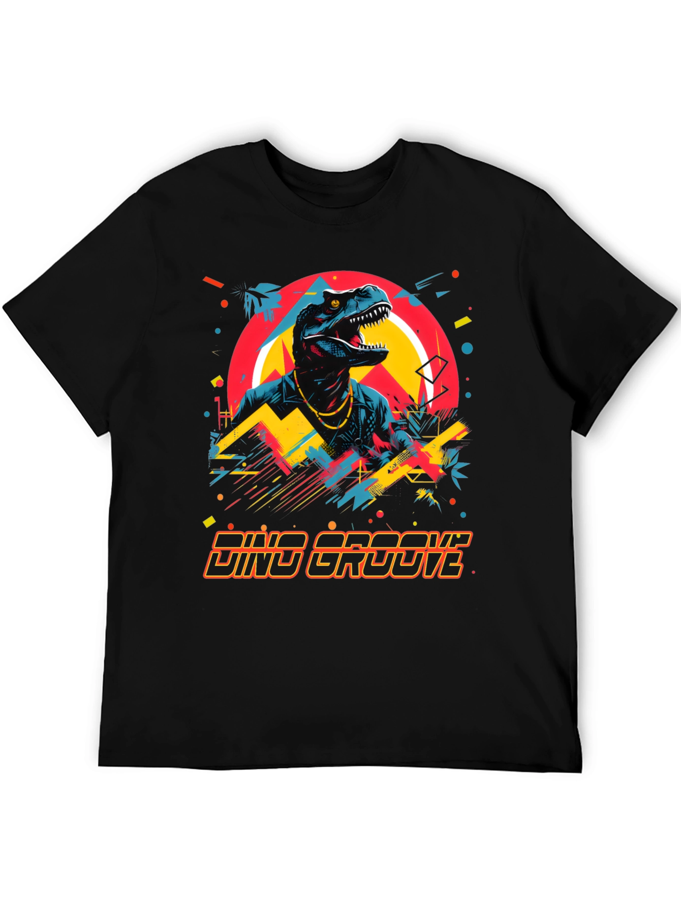 Dino Groove Graphic Tee - Retro Dinosaur Design