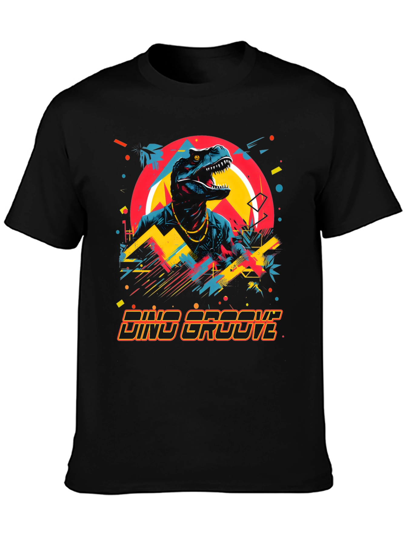 Dino Groove Graphic Tee - Retro Dinosaur Design