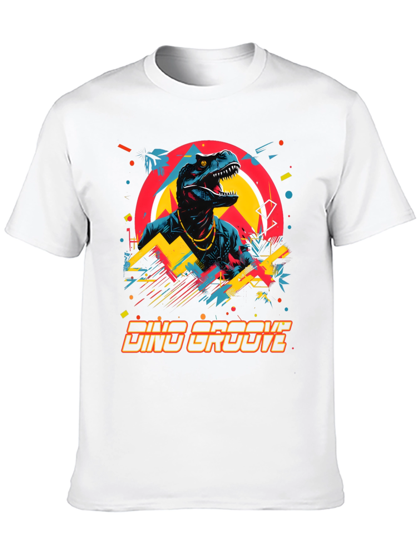 Dino Groove Graphic Tee - Retro Dinosaur Design