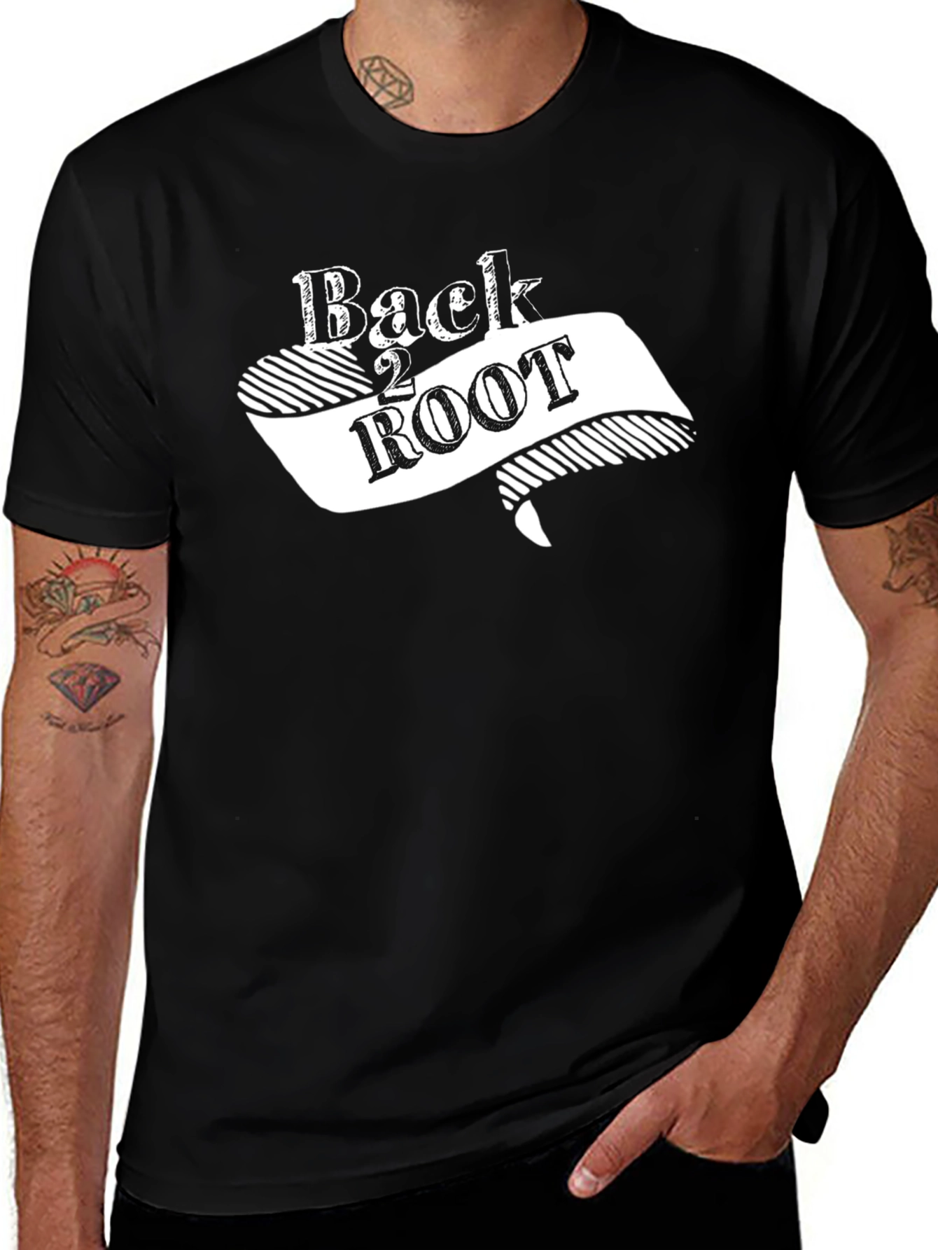 Back 2 ROOT Black Graphic Tee