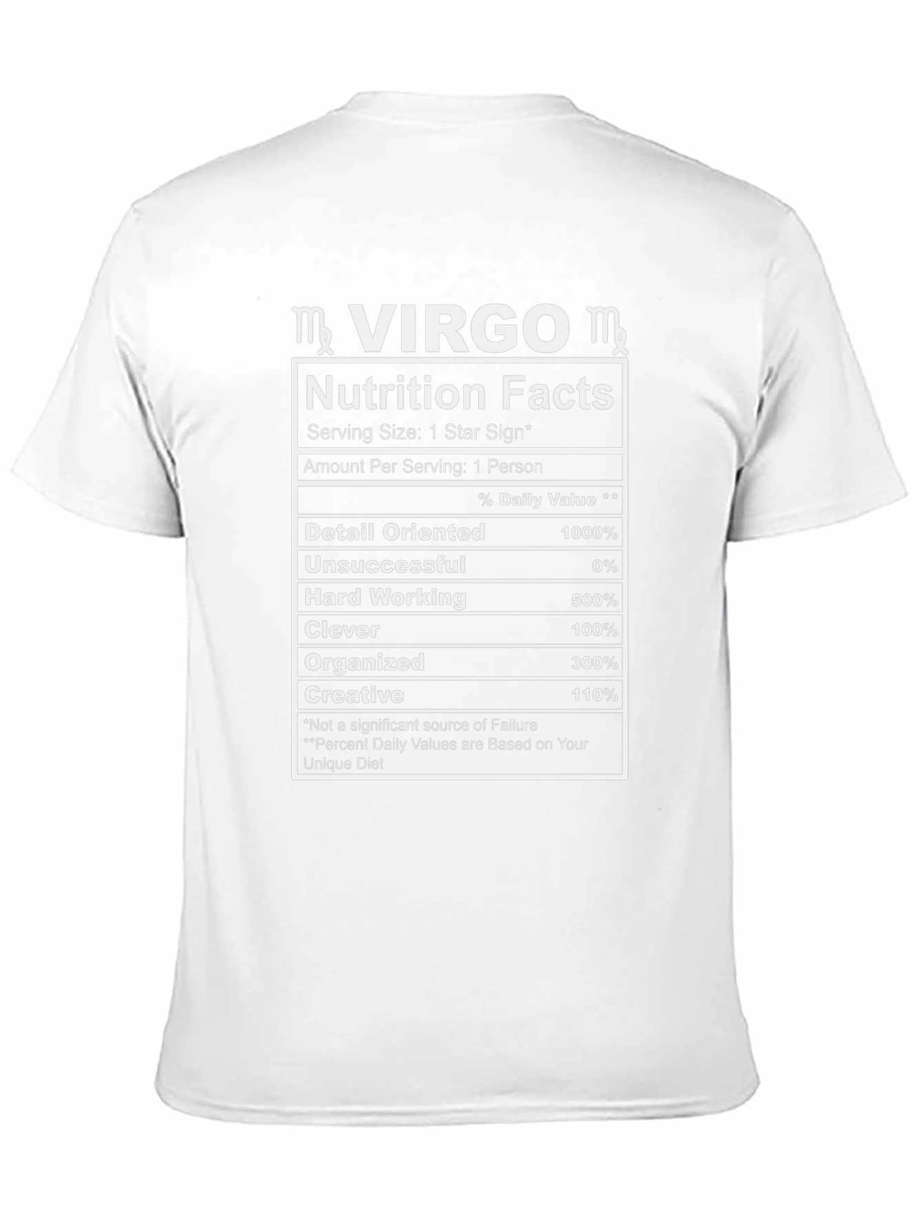 Virgo Nutrition Facts Graphic T-Shirt