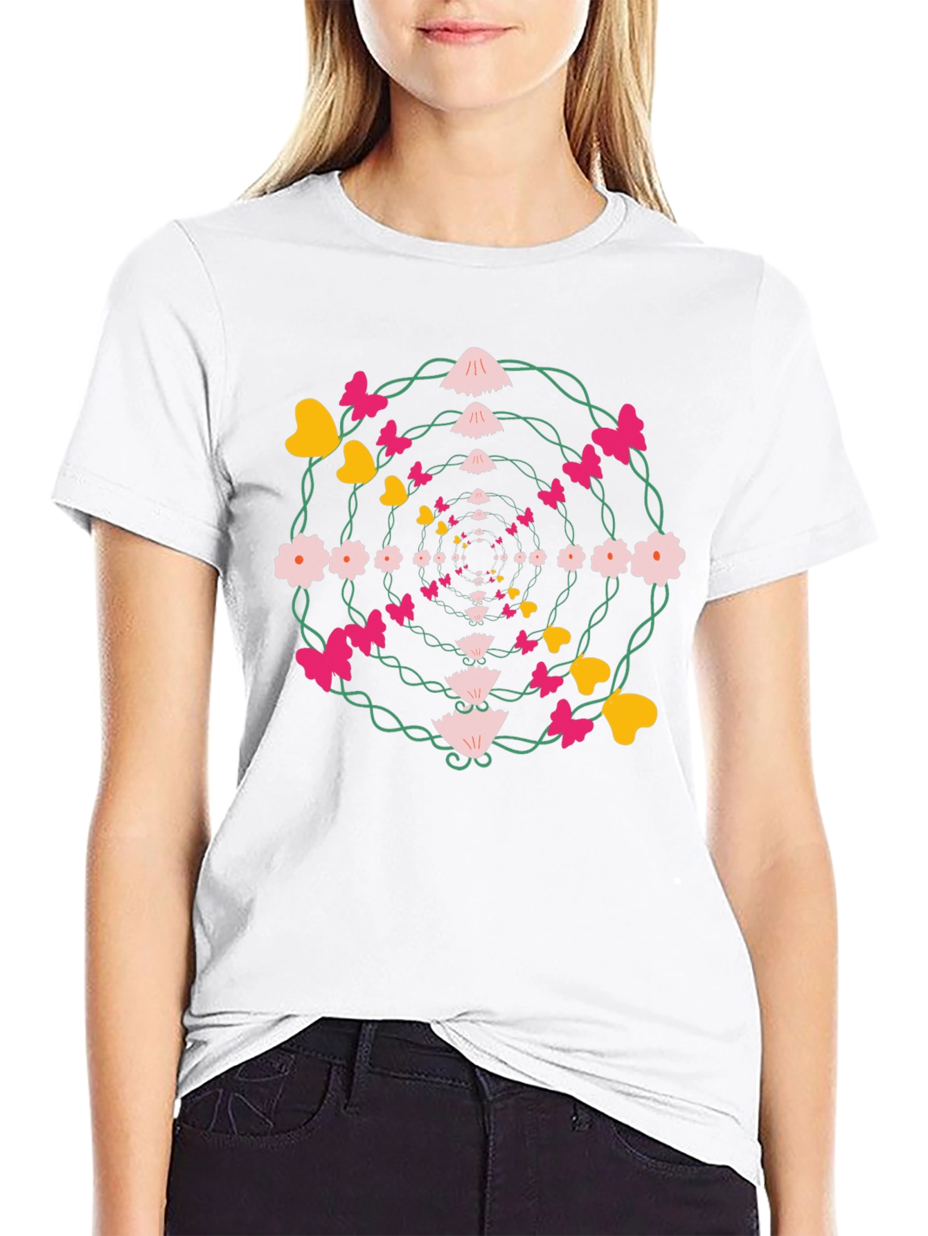 Floral Butterfly Whirlwind Graphic Tee